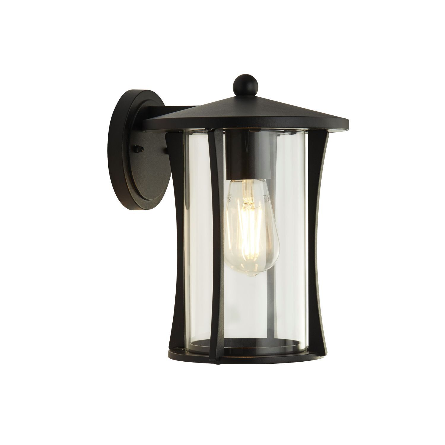 Wandlampe außen IP44 E27 Schwarz Glas Aluminium DIAZ
