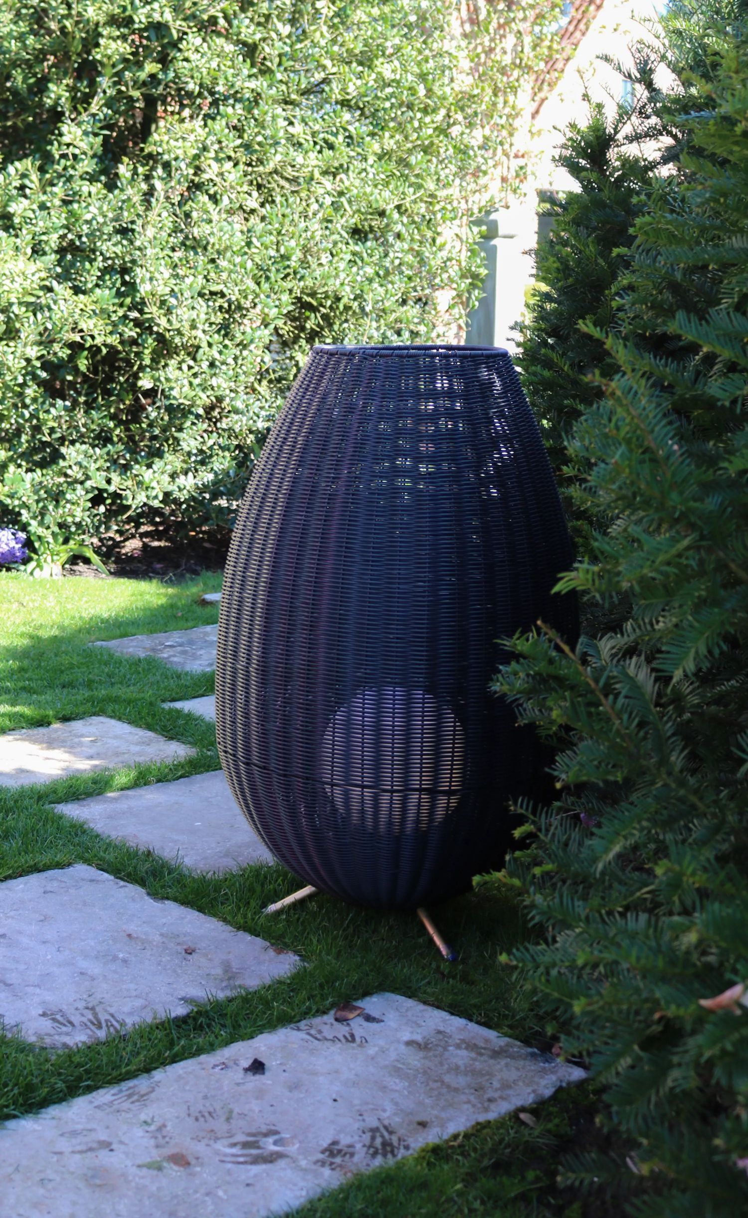 LED Akku Wegeleuchte dimmbar Schwarz IP44 79 cm 3000 K Hinterhof, Hof, Reifen, Topfpflanze, Baum