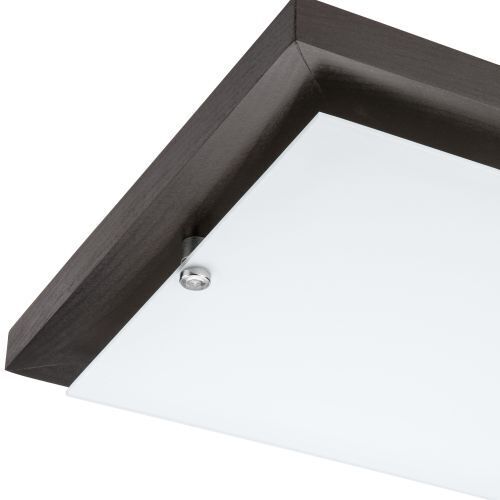 LED Deckenleuchte Braun Holz eckig Wohnzimmer