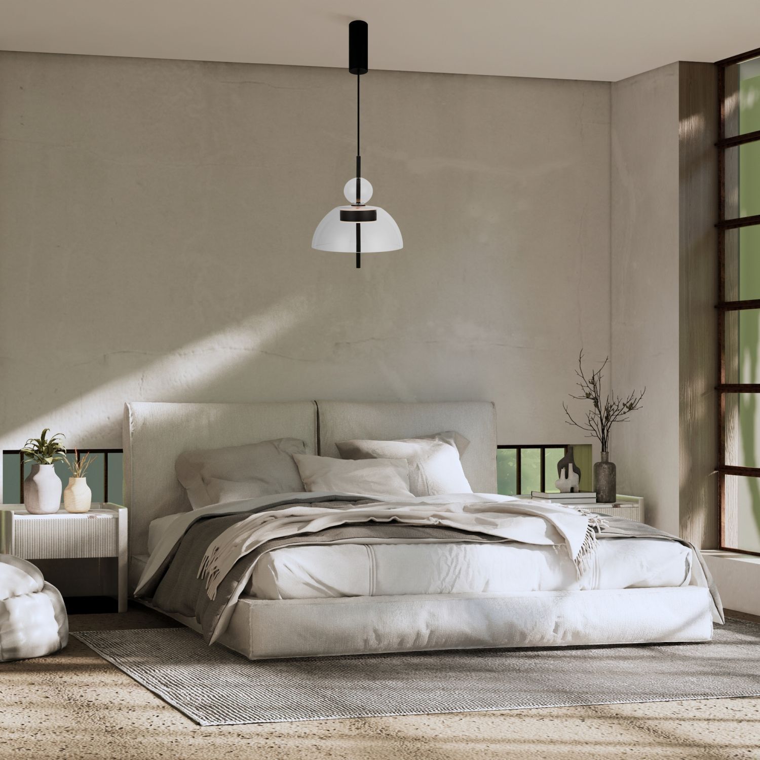 LED Pendelleuchte Metall Glas H: max. 348 cm Schwarz Dekoration für Zuhause, Kissen, Innenarchitektur, Mobiliar, Kopfkissen