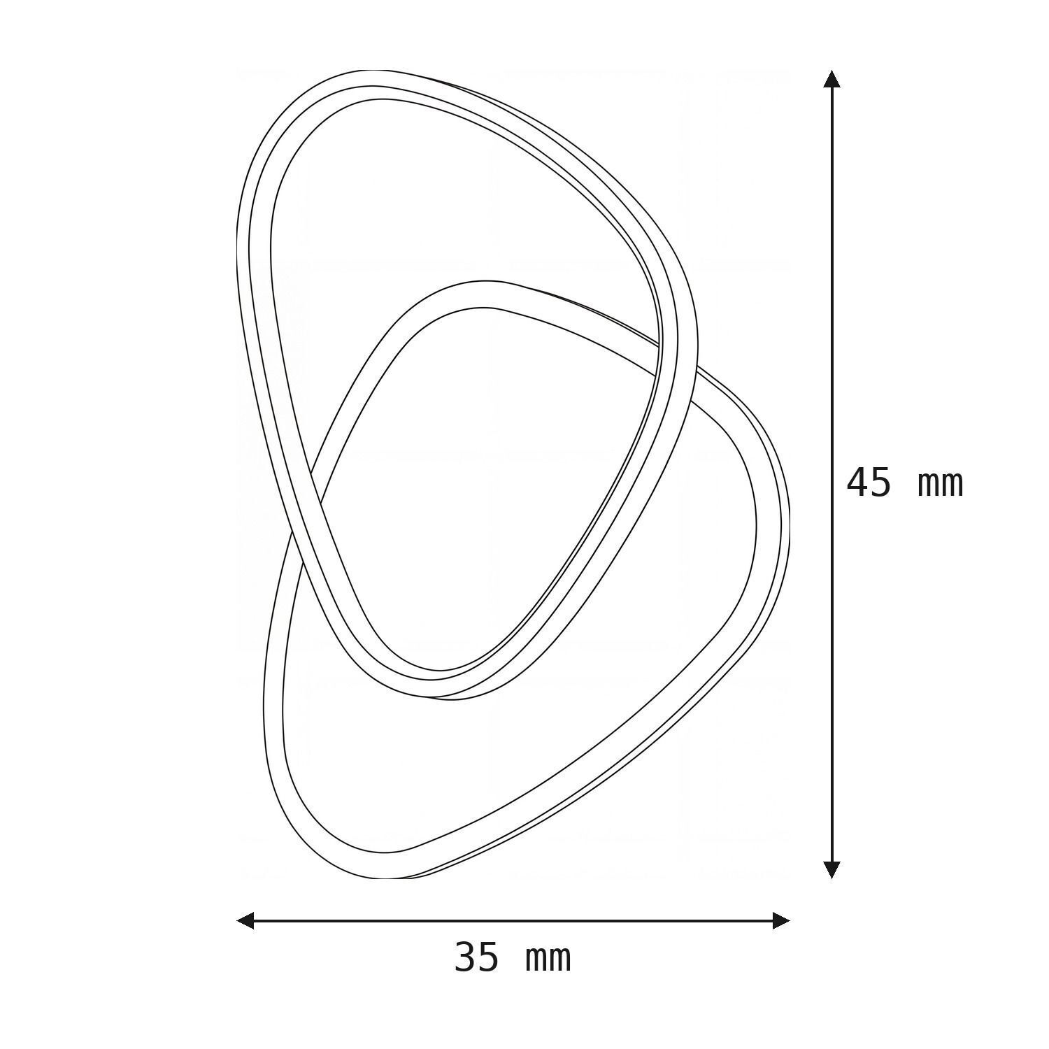 LED Deckenleuchte Schwarz Weiß 3000/4000/6500 K 35 cm ring, oval, metallisch, abmessungen-35x45mm, zierde