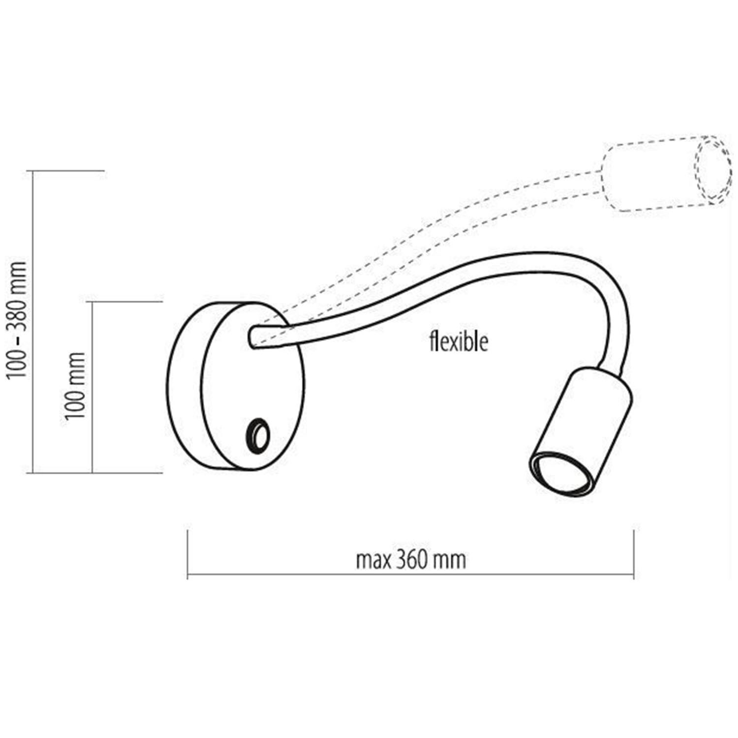 Zeitlose LED Wandlampe Schwarz Metall flexibler Arm