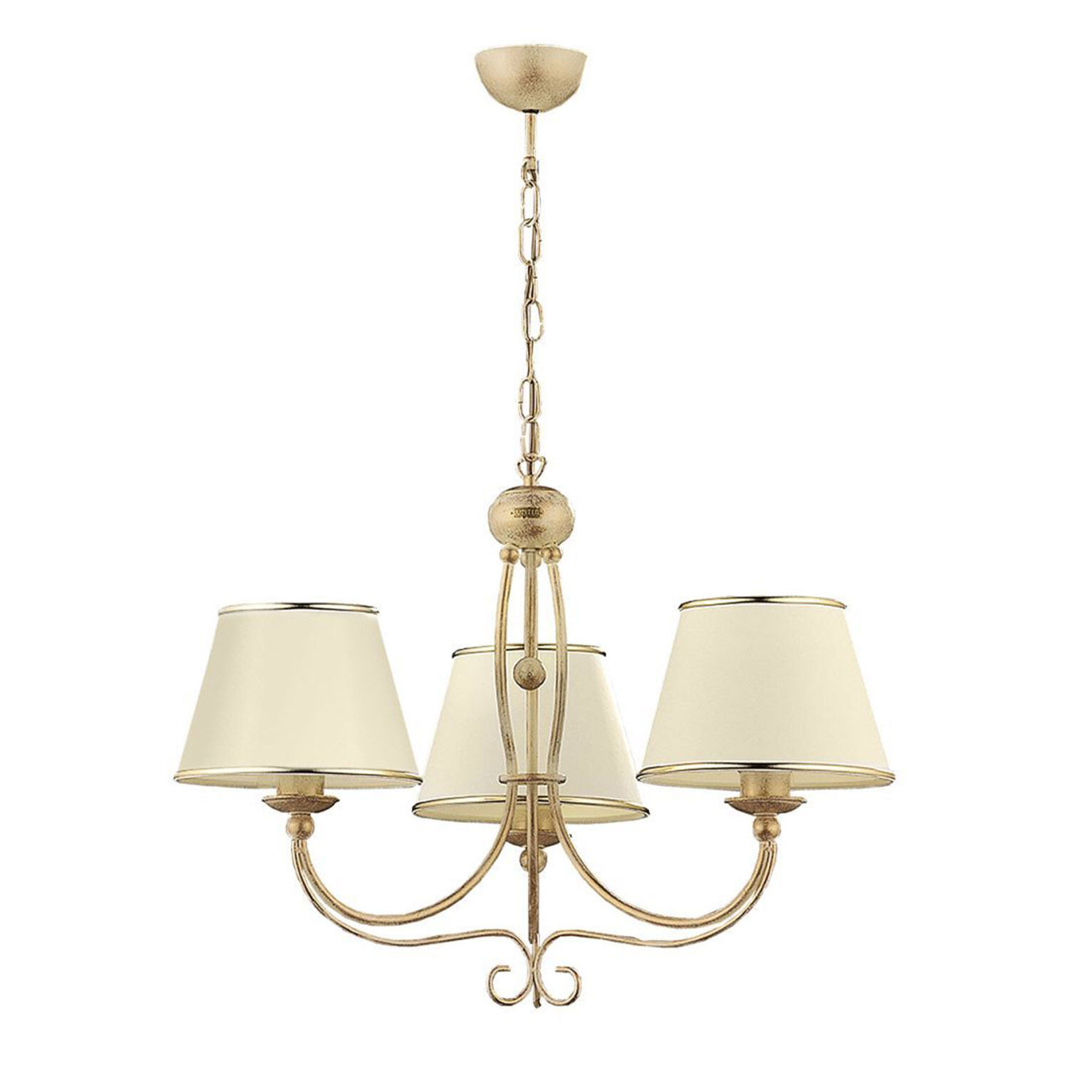 Kronleuchter Ø67cm Shabby Gold 3xE27 Hängelampe Leuchter, Lampe, Leuchte