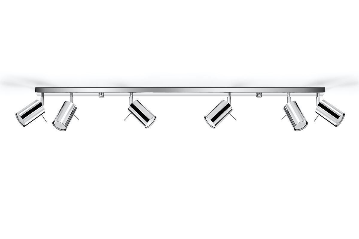 Deckenstrahler 6-flammig GU10 118 cm Chrom Metall