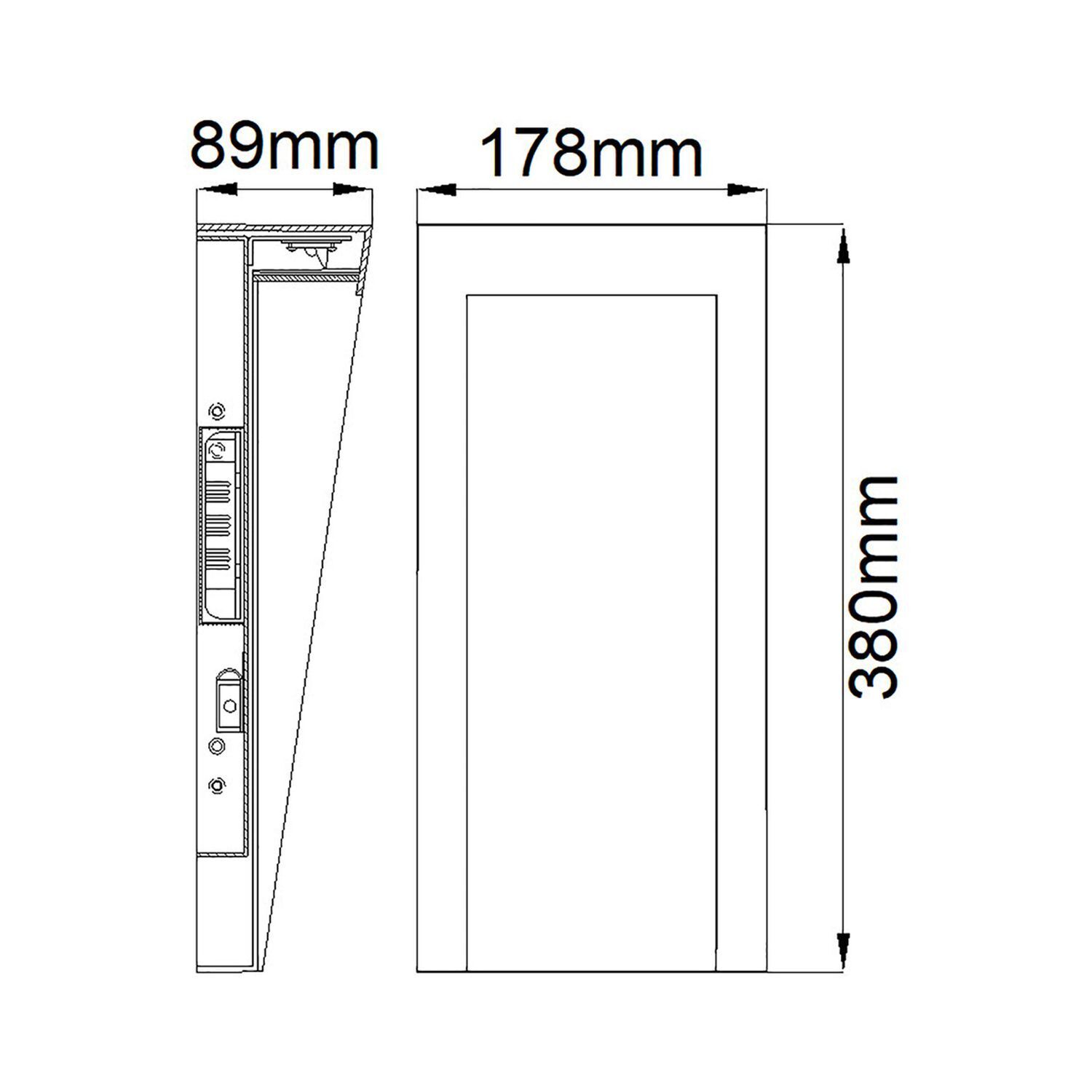 LED Wandlampe außen 38 cm hoch IP44 Schwarz eckig TWEED Seite, Text, Diagramm, Handlung