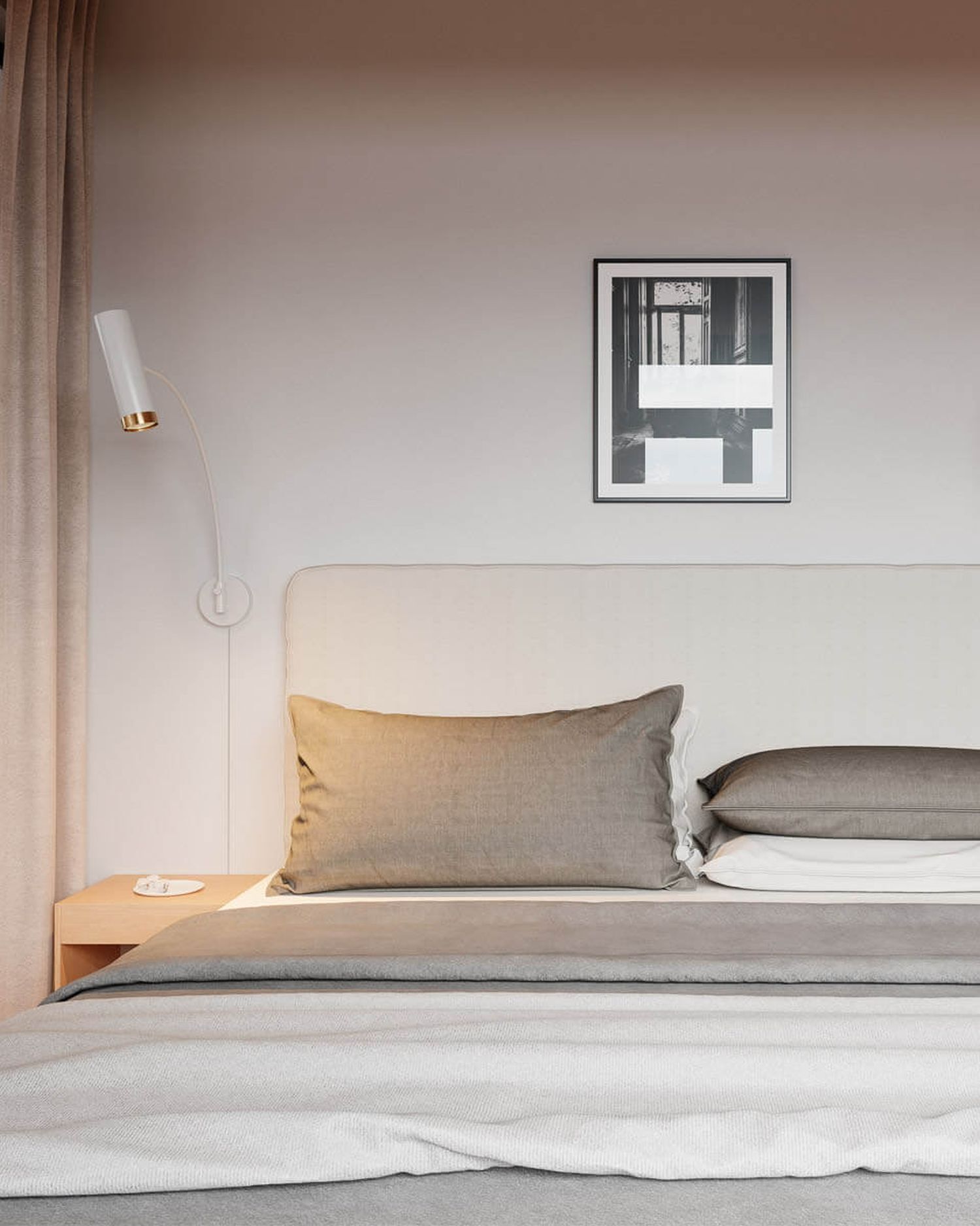 Wandleuchte mit Schalter Weiß Metall Schwenkarm GU10 Kissen, Dekoration für Zuhause, Innenarchitektur, Lampe