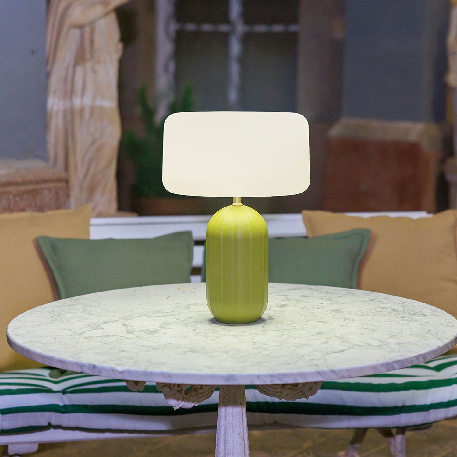 LED Solar Tischlampe Olivgrün dimmbar IP65 3000K Sensor