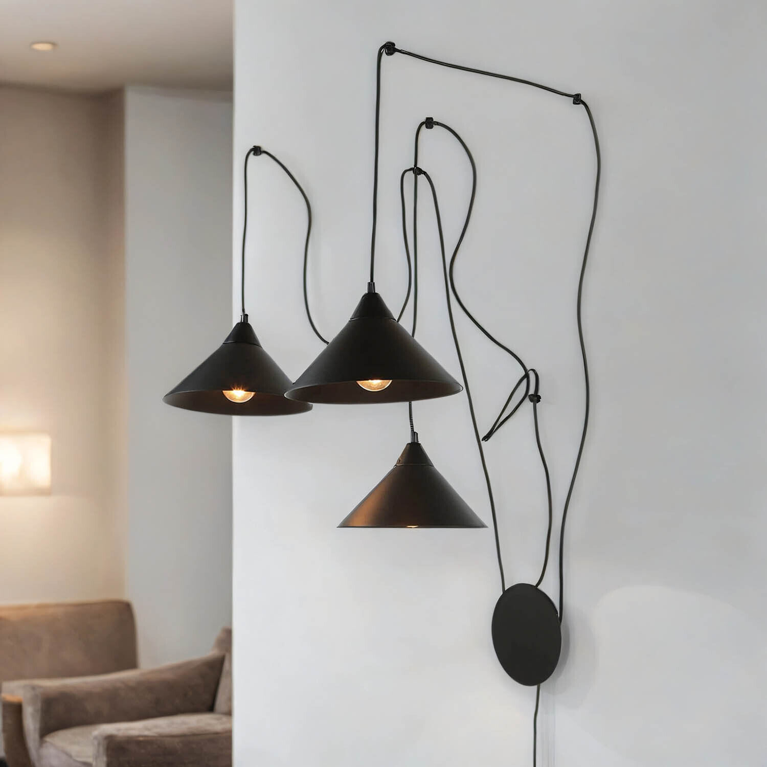 Spider Hängeleuchte mit Stecker Kabelschalter FLEXIO