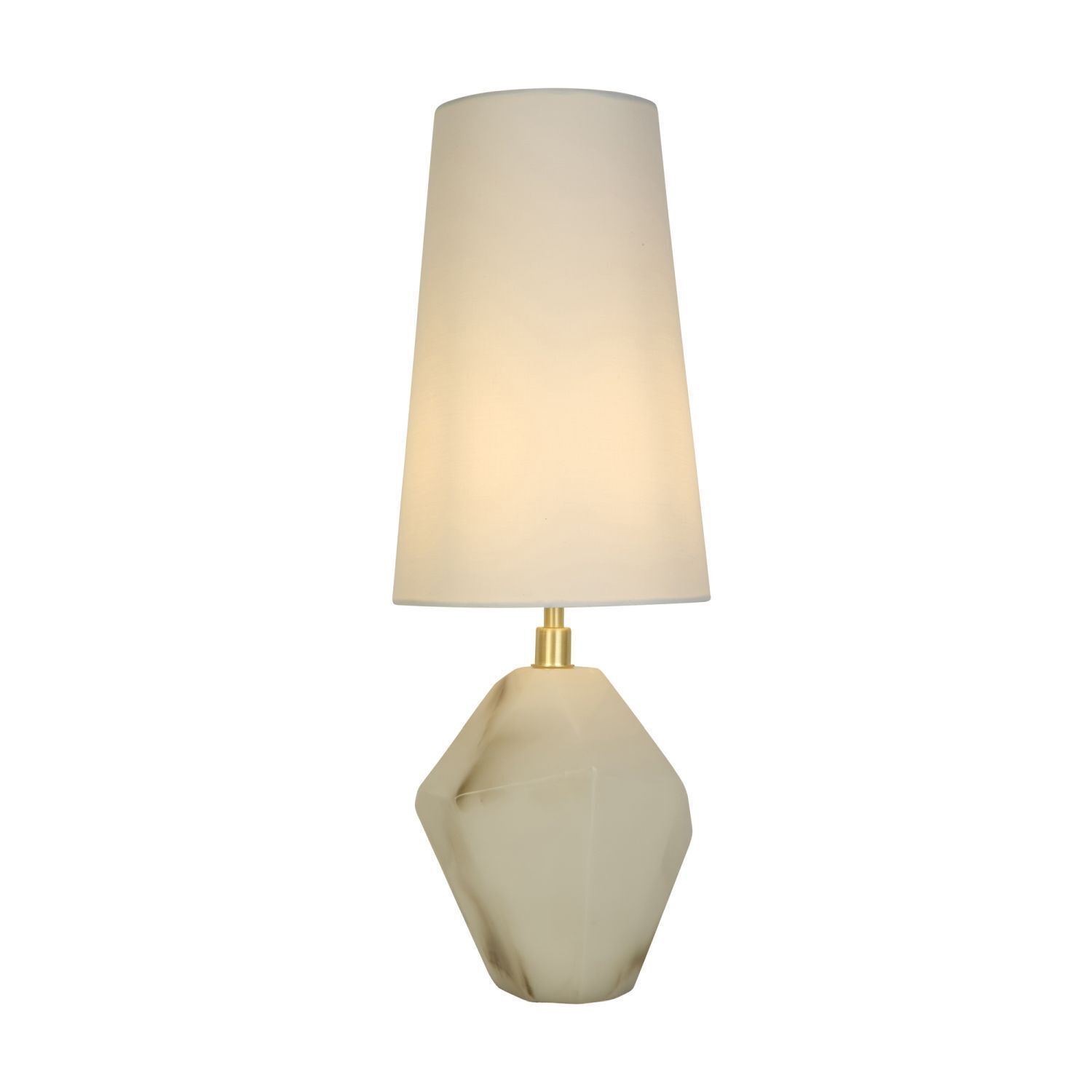 Blendarme Tischlampe Harz Stoff 55,5 cm wohnlich Weiß