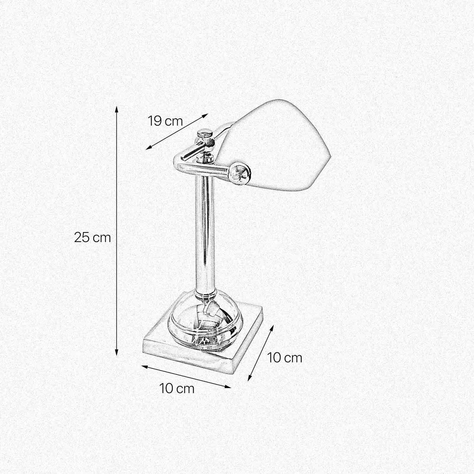 Bankerlampe klein 25 cm E14 schwenkbar Messing Glas