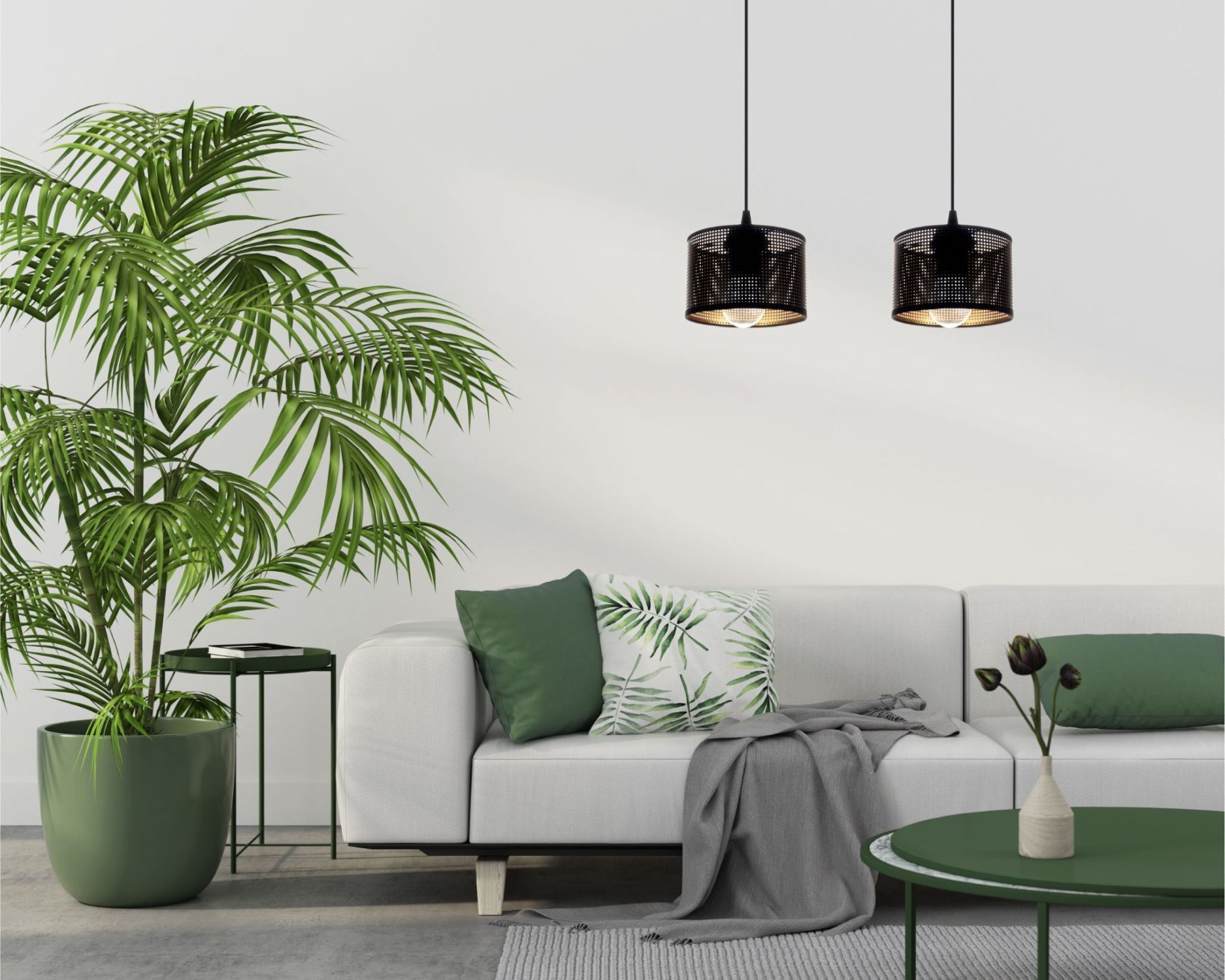 Lampe, Pflanze, Pflanze im Topf, Wohnzimmer, Couch