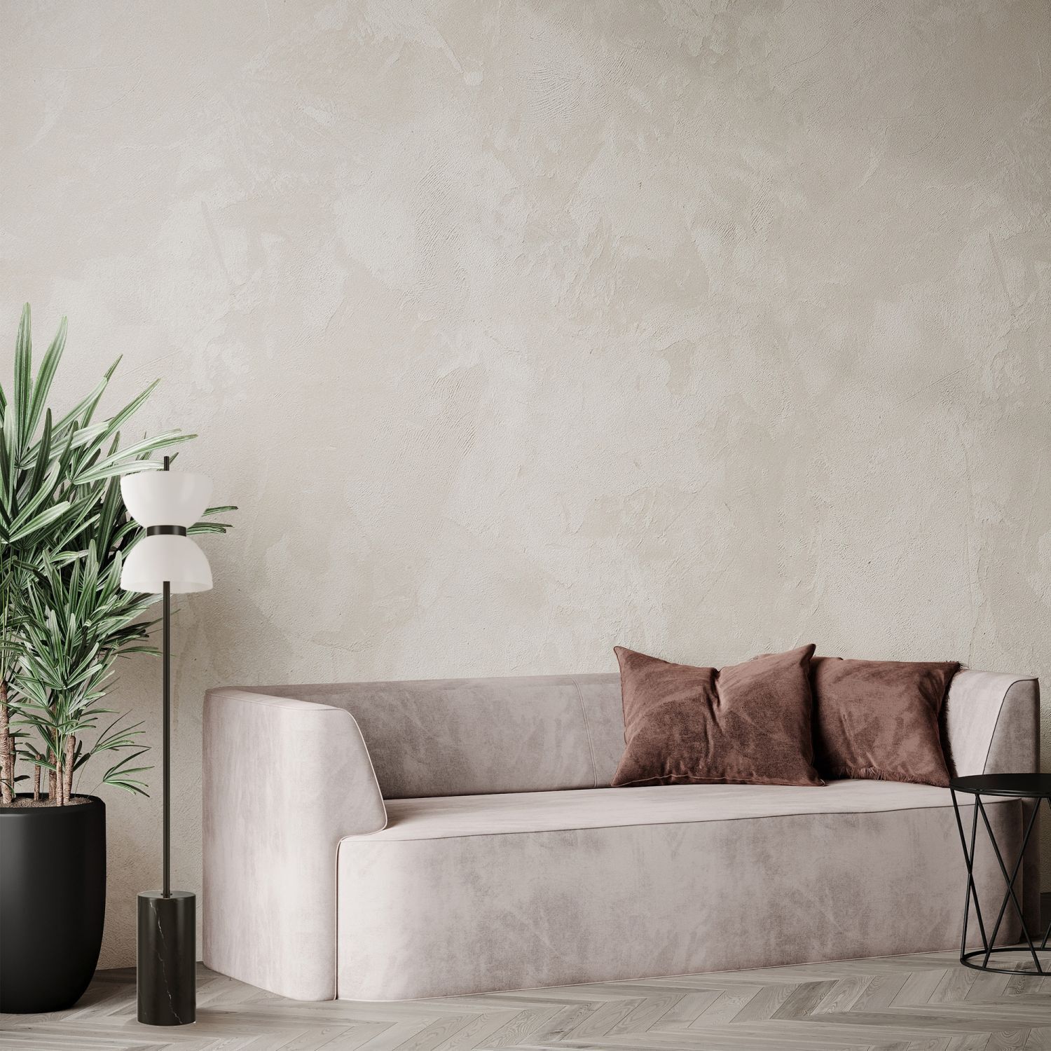 LED Stehlampe Glas Metall 3000 K warmweißes Licht rund Lampe, Pflanze, Couch, Dekoration für Zuhause, Kissen