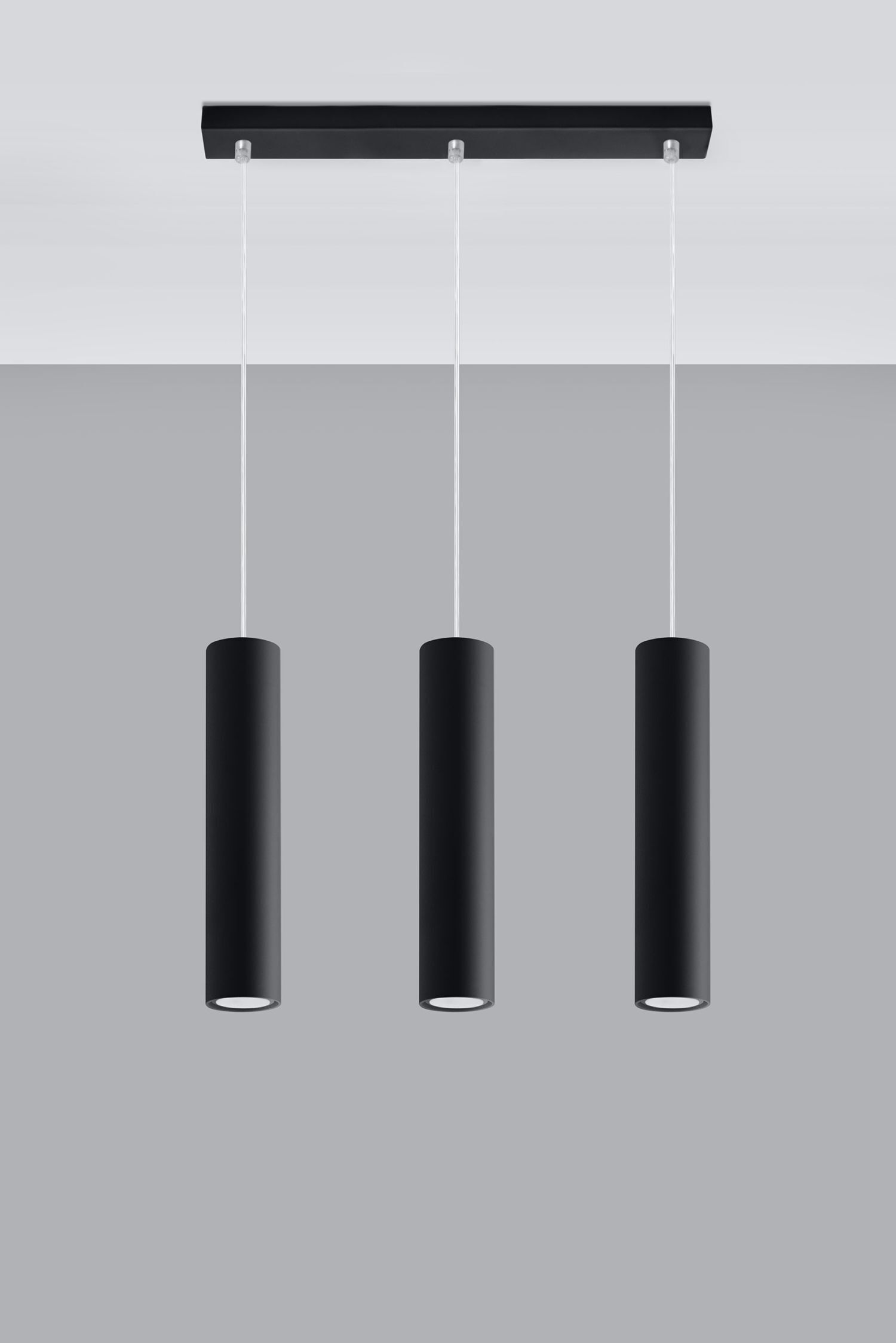 Hängeleuchte Metall 3-flammig GU10 B: 45 cm Schwarz