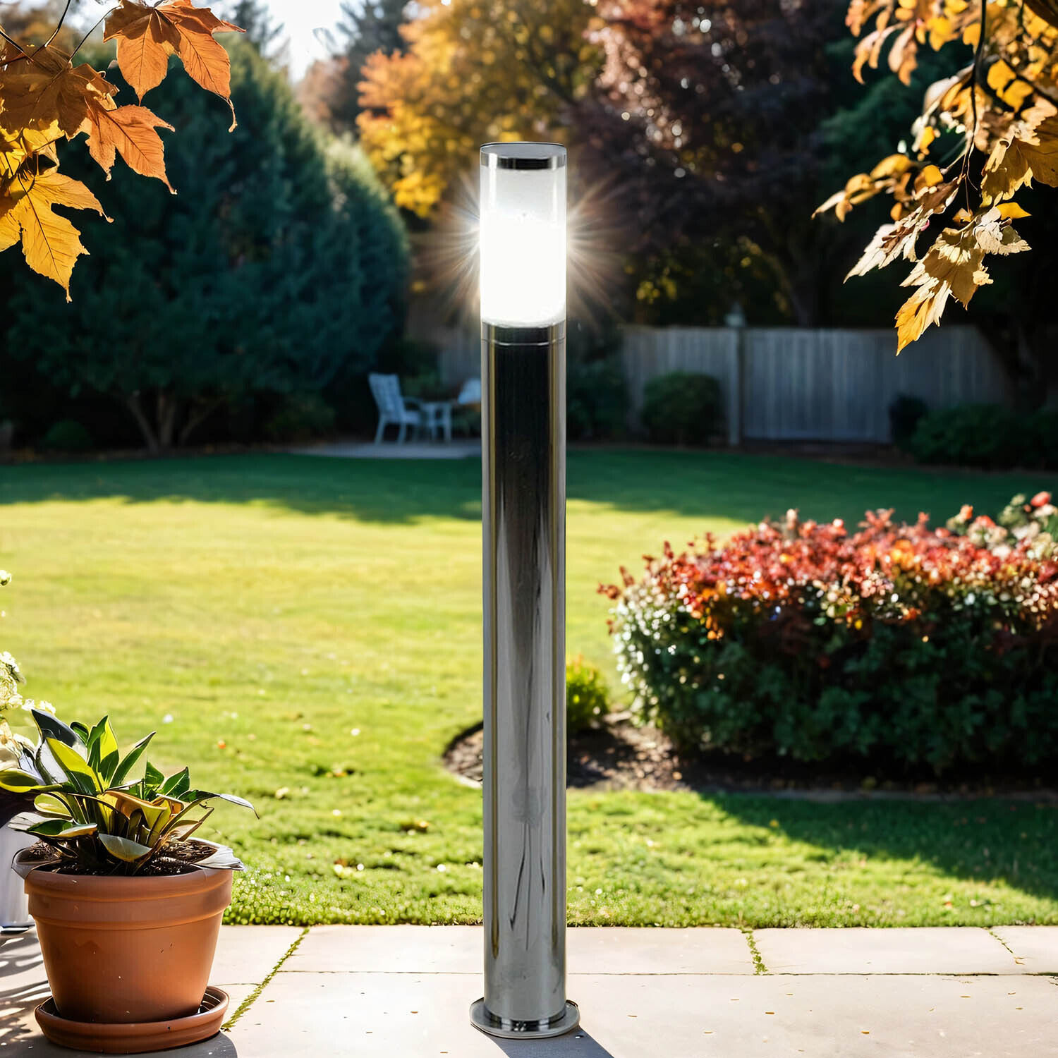 Wegbeleuchtung in Chrom aus Messing E27 65cm hoch