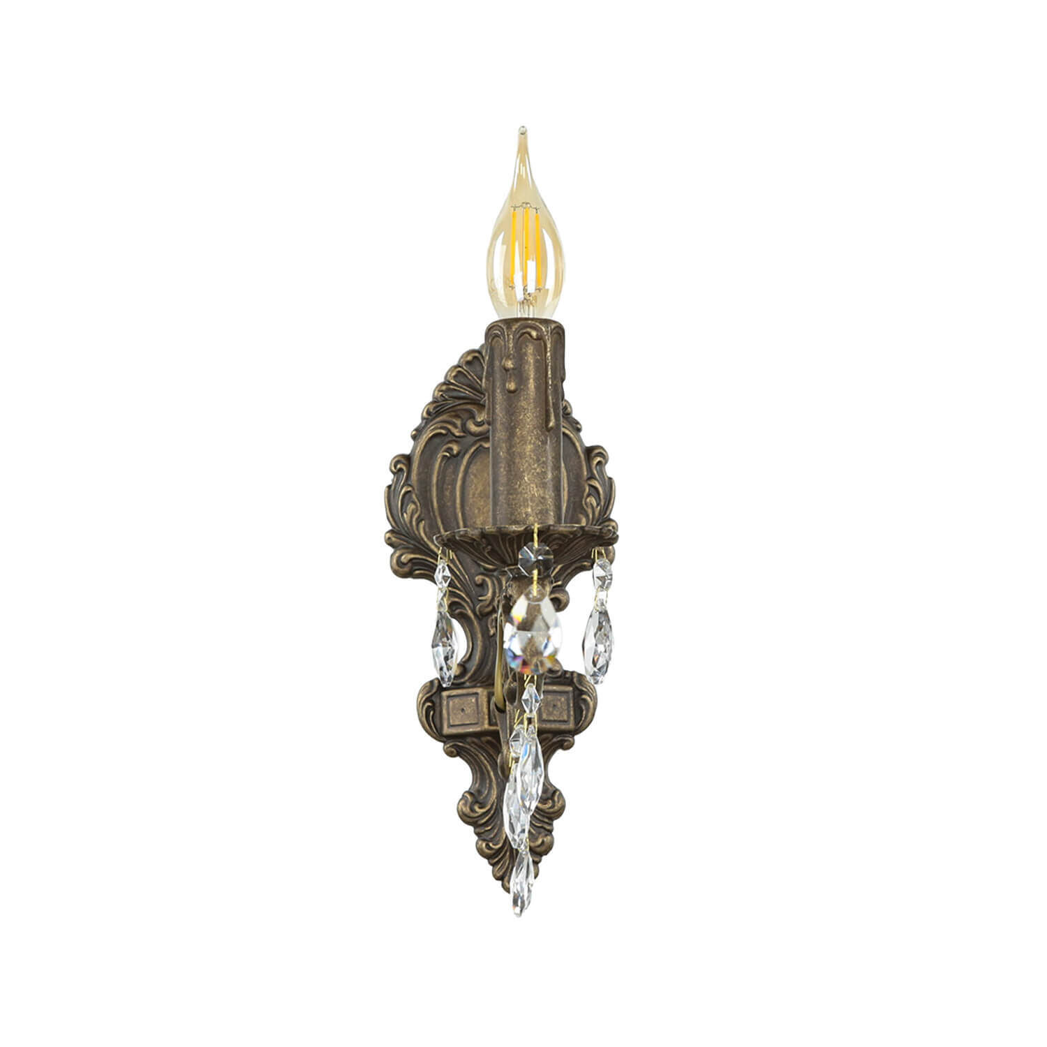 Jugendstil Wandleuchter E14 Venezia Leuchter, Lampe, Bronze