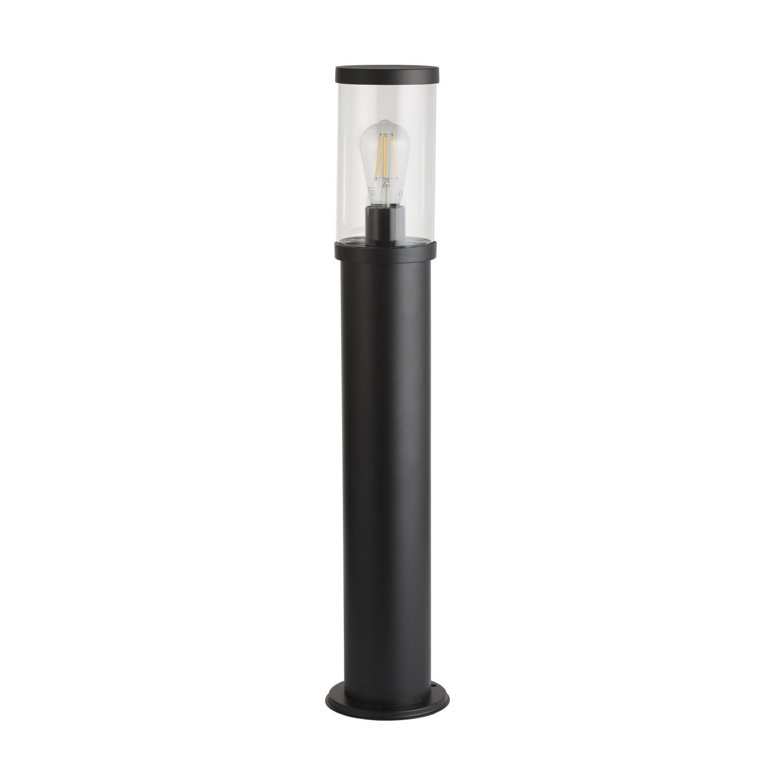 Pollerleuchte IP44 73 cm E27 Schwarz Klar Garten Weg