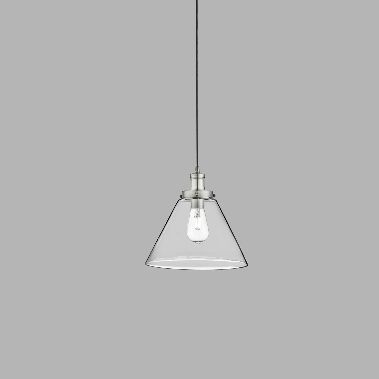 Pendelleuchte Glas Vintage Ø 29 cm in Silber Klar