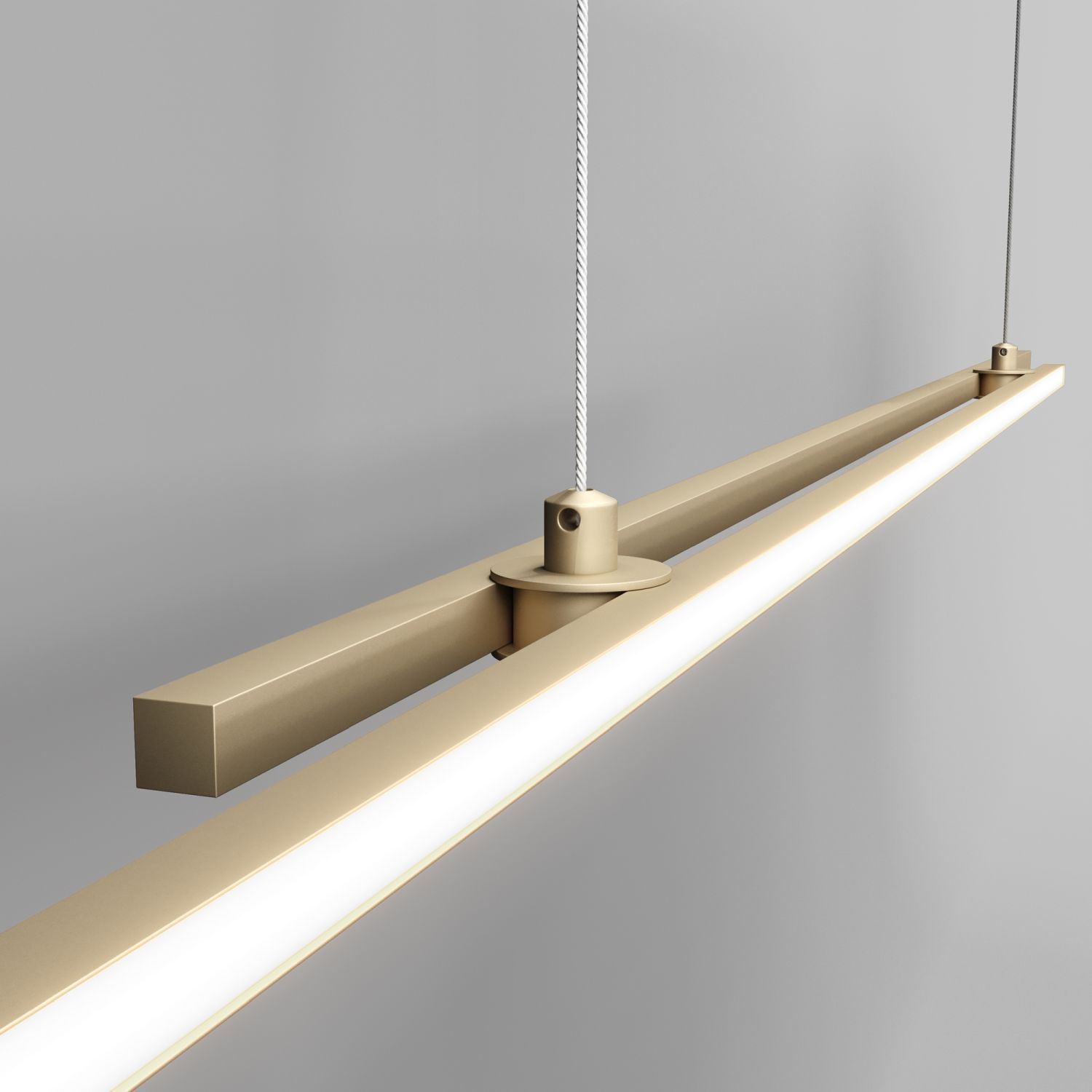 LED Pendelleuchte Aluminium H: max. 120 cm in Messing Leuchte