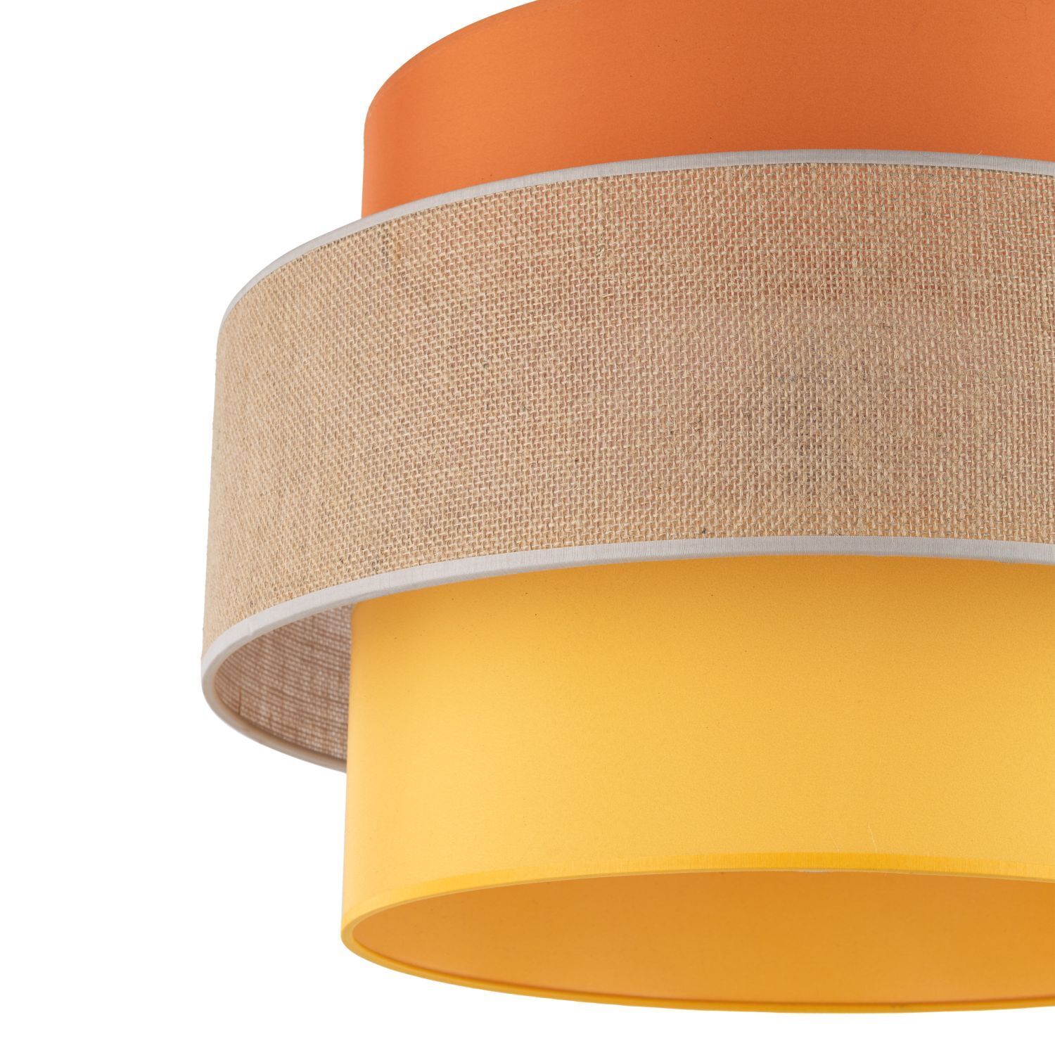 Hängeleuchte Stoff Jute Metall Ø 50 cm H: max. 1,6 m E27 Bunt Lampe, Deckenleuchte