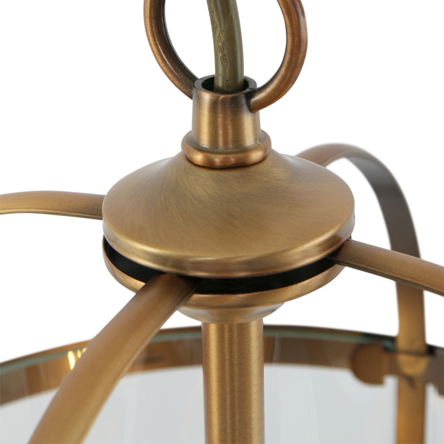 Hängelampe Glas Metall in Bronze B:23 cm E14 elegant