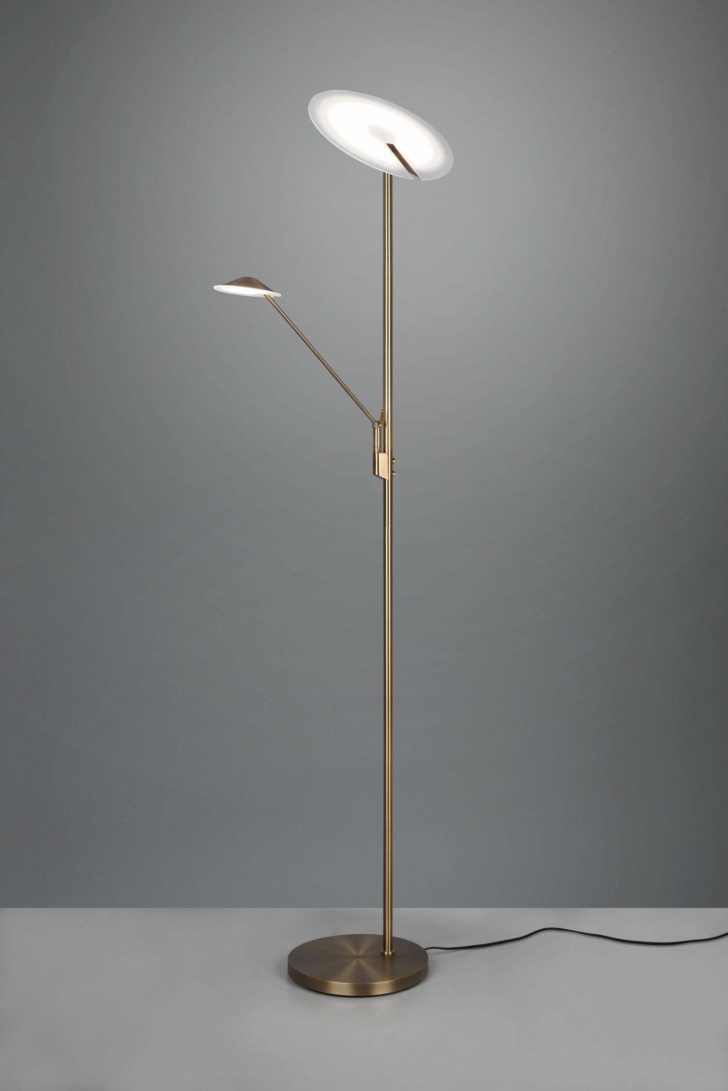 Dimmbare LED Stehlampe flexibel 180 cm in Messing Antik