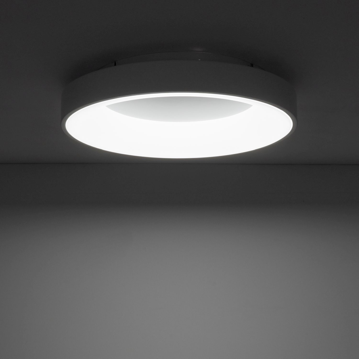 LED Deckenlampe blendarm Weiß Metall Ø48 cm 4300 lm