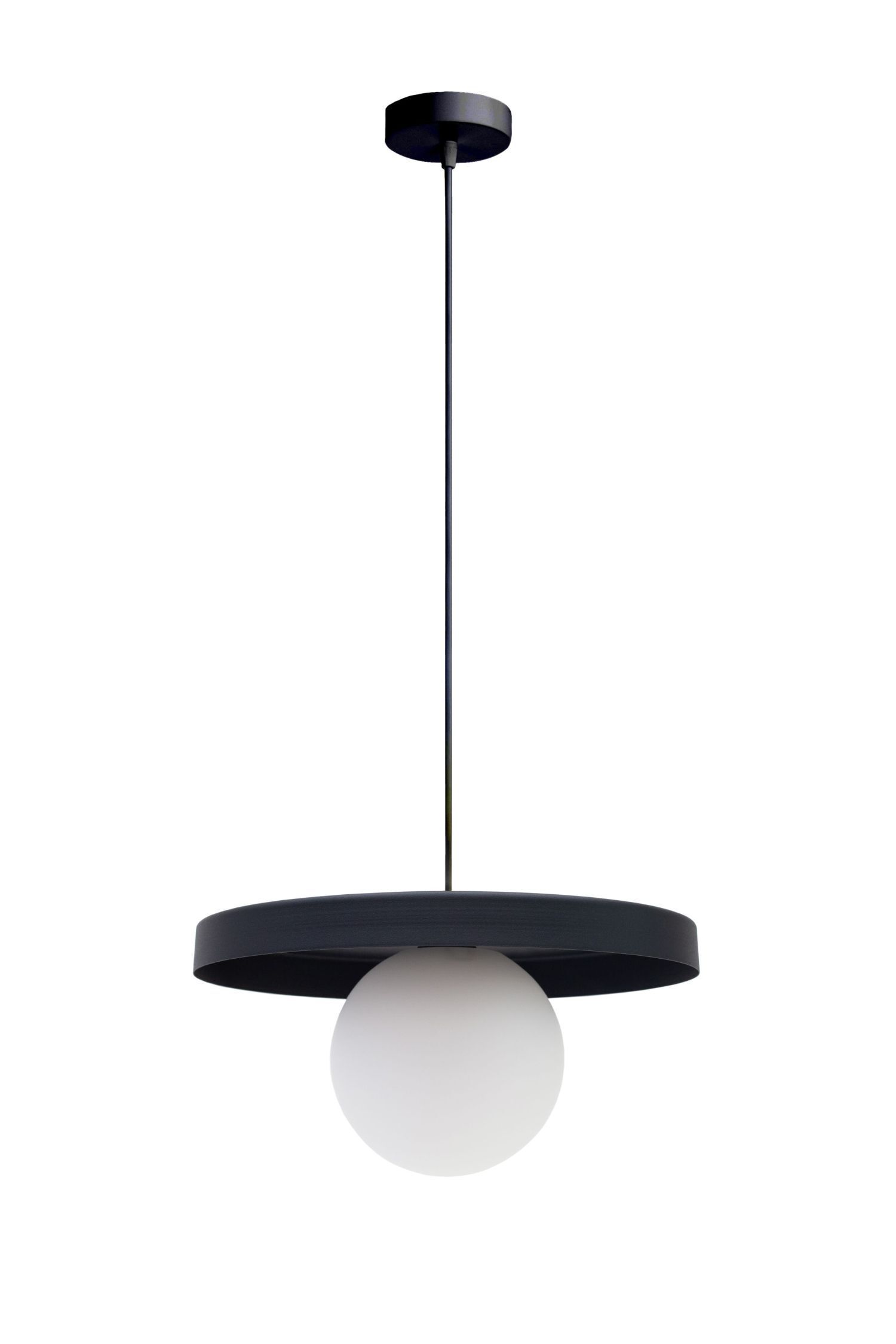 Gemütliche Hängelampe Glas Metall Schwarz E27 Ø30 cm hängelampe, pendelleuchte, globe, leuchte, metall