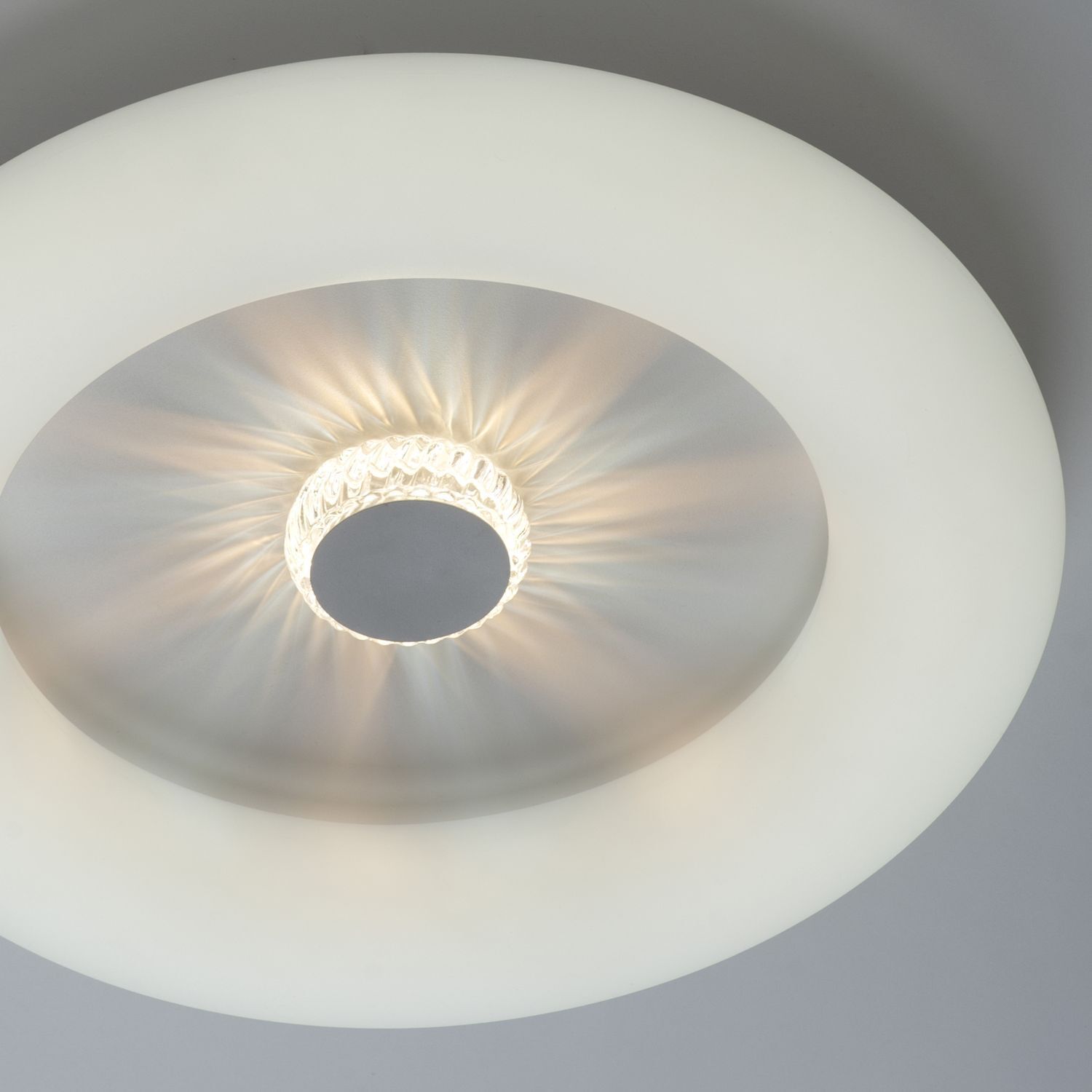 Weiße LED Deckenlampe mit Dimmer Fernbedienung Ø50 cm