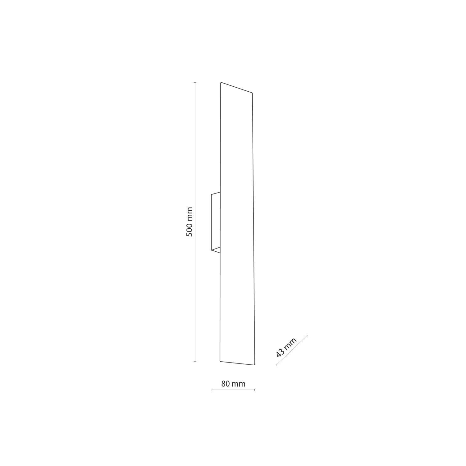 Wandleuchte Weiß Metall flach 50 cm lang indirektes Licht