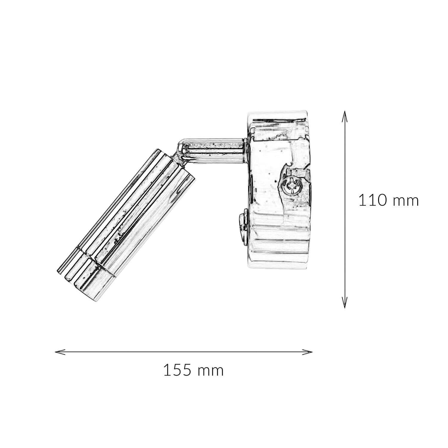 LED Wandstrahler mit Schalter Metall verstellbar Gold