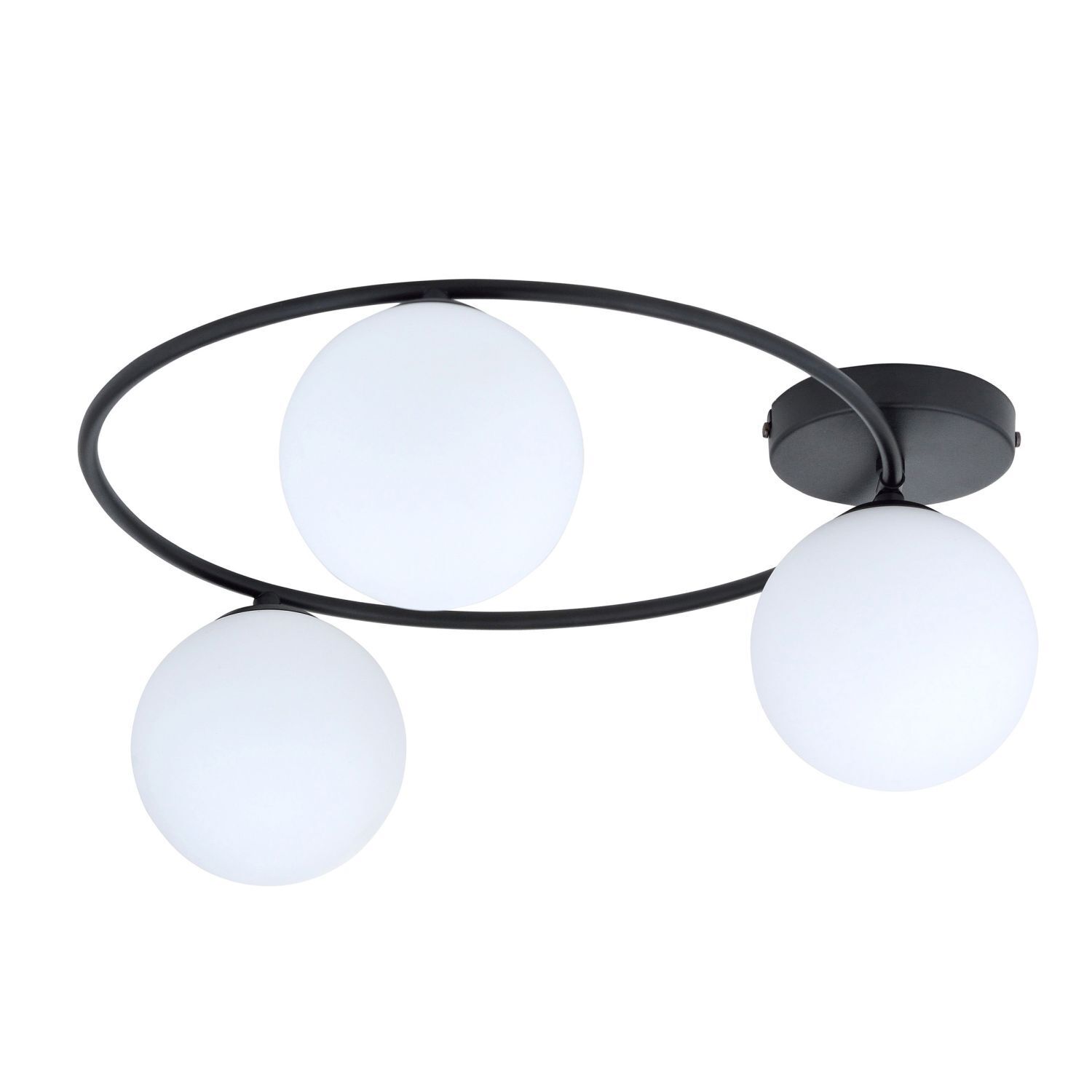 Deckenlampe Schwarz Weiß H: 20 cm Ø 47 cm LIBORIO