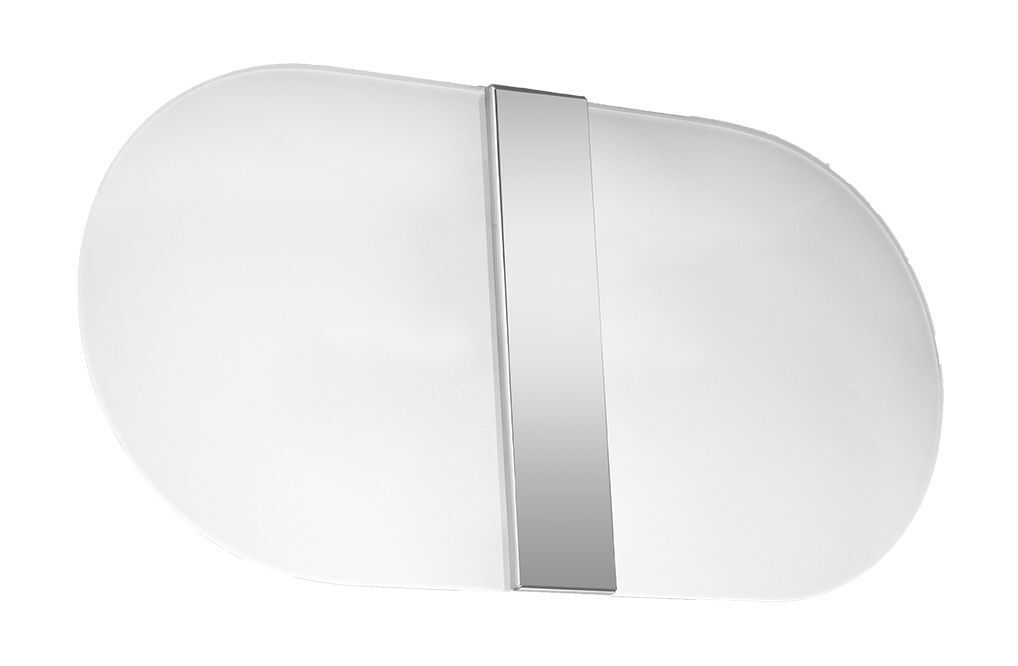 Wandlampe Glas Metall blendarm 35 cm breit Weiß Chrom
