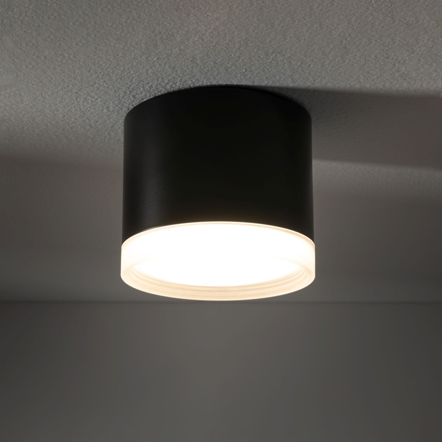 Kleiner Deckenspot Schwarz GX53 Ø 8,5 cm Aluminium Modern