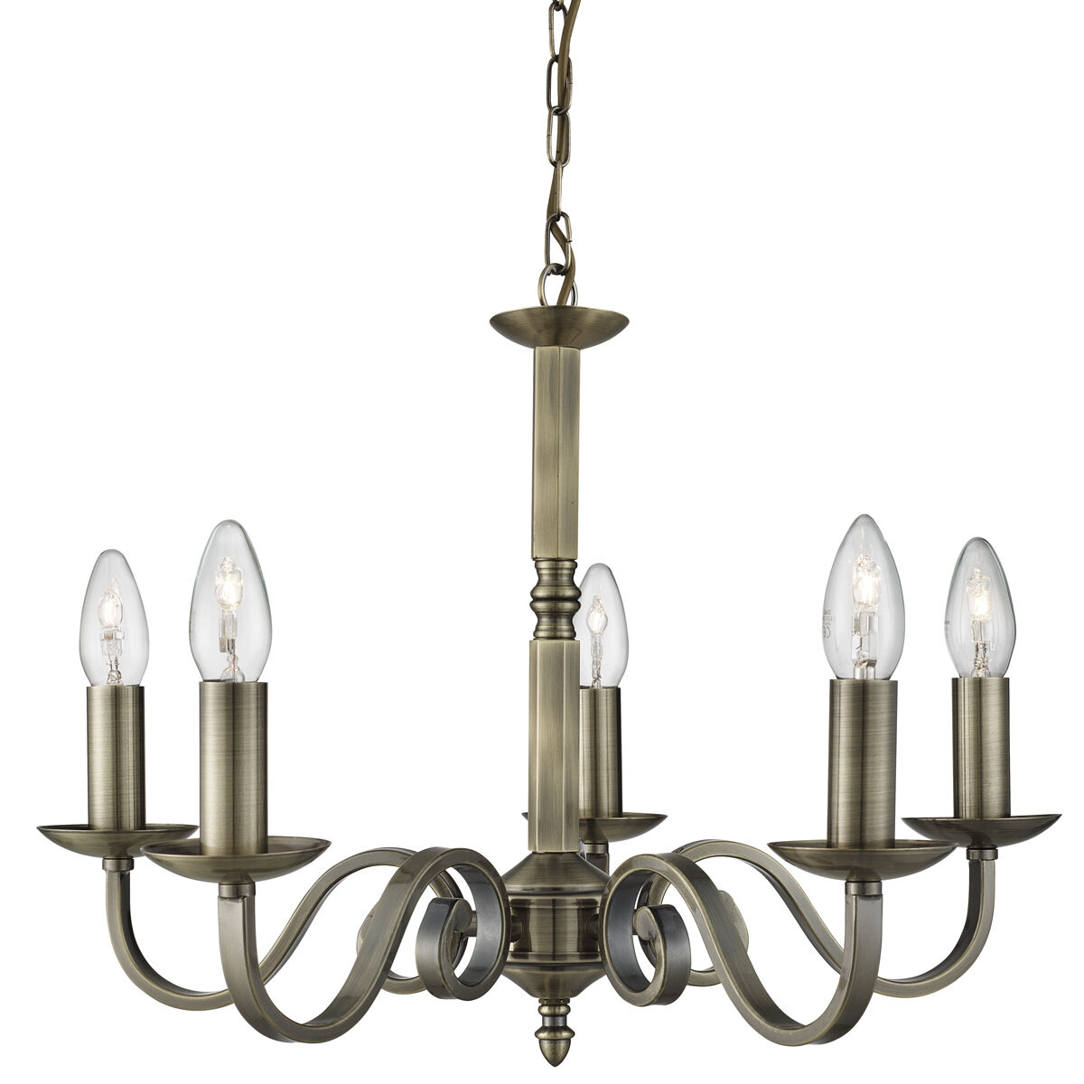 Hängeleuchte rustikal 5-flmg. chandelier, Beleuchtung, Metall, Kerzenstil, fünf Leuchten