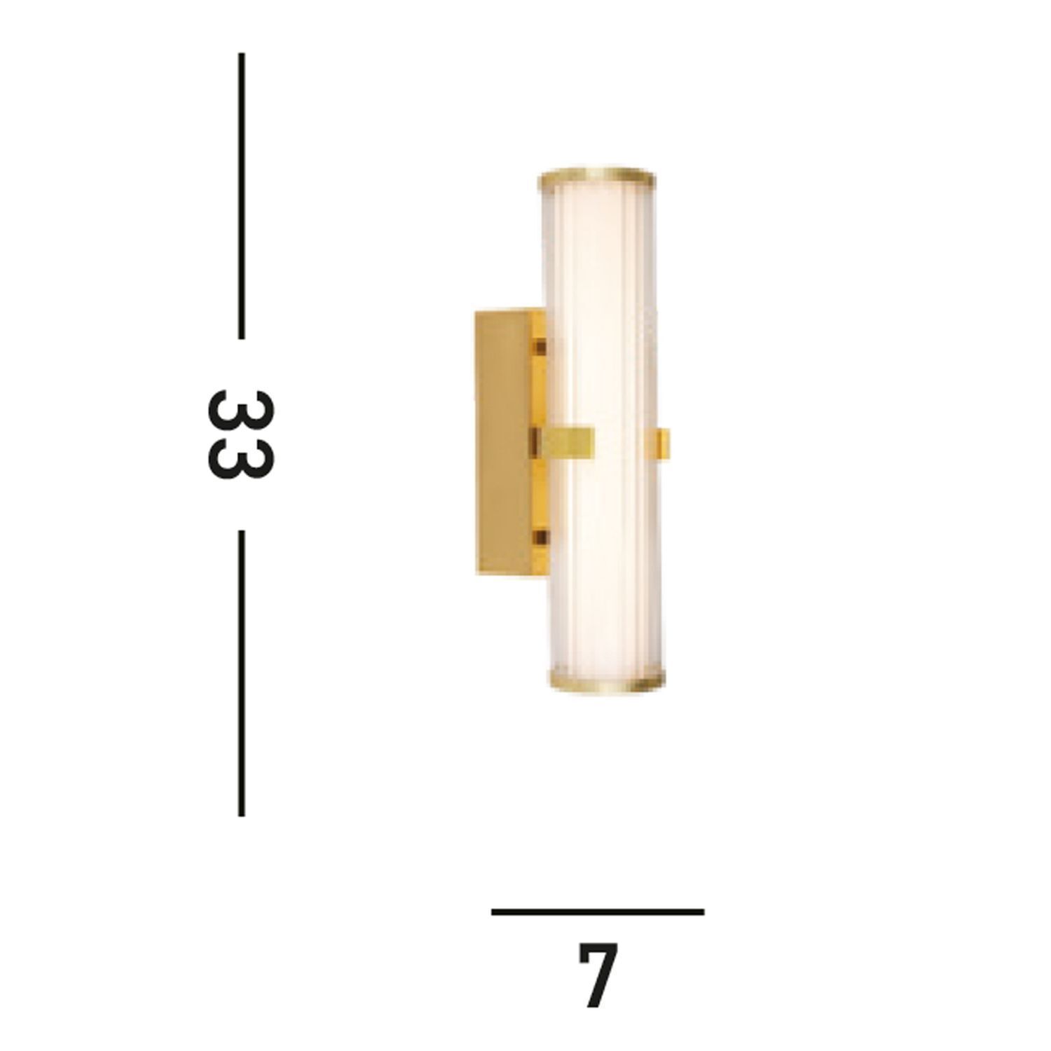 LED Wandleuchte Metall Glas IP44 H:32,5 cm in Gold Weiß LED Wandleuchte Metall Glas IP44 H:32,5 cm in Gold Weiß