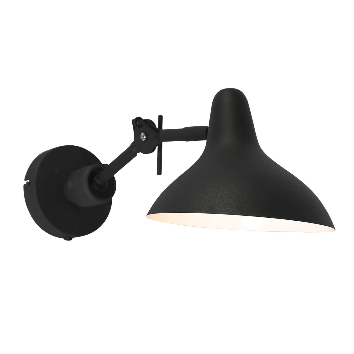 Wandspot beweglich Metall Schwarz T:50 cm E27 Retro