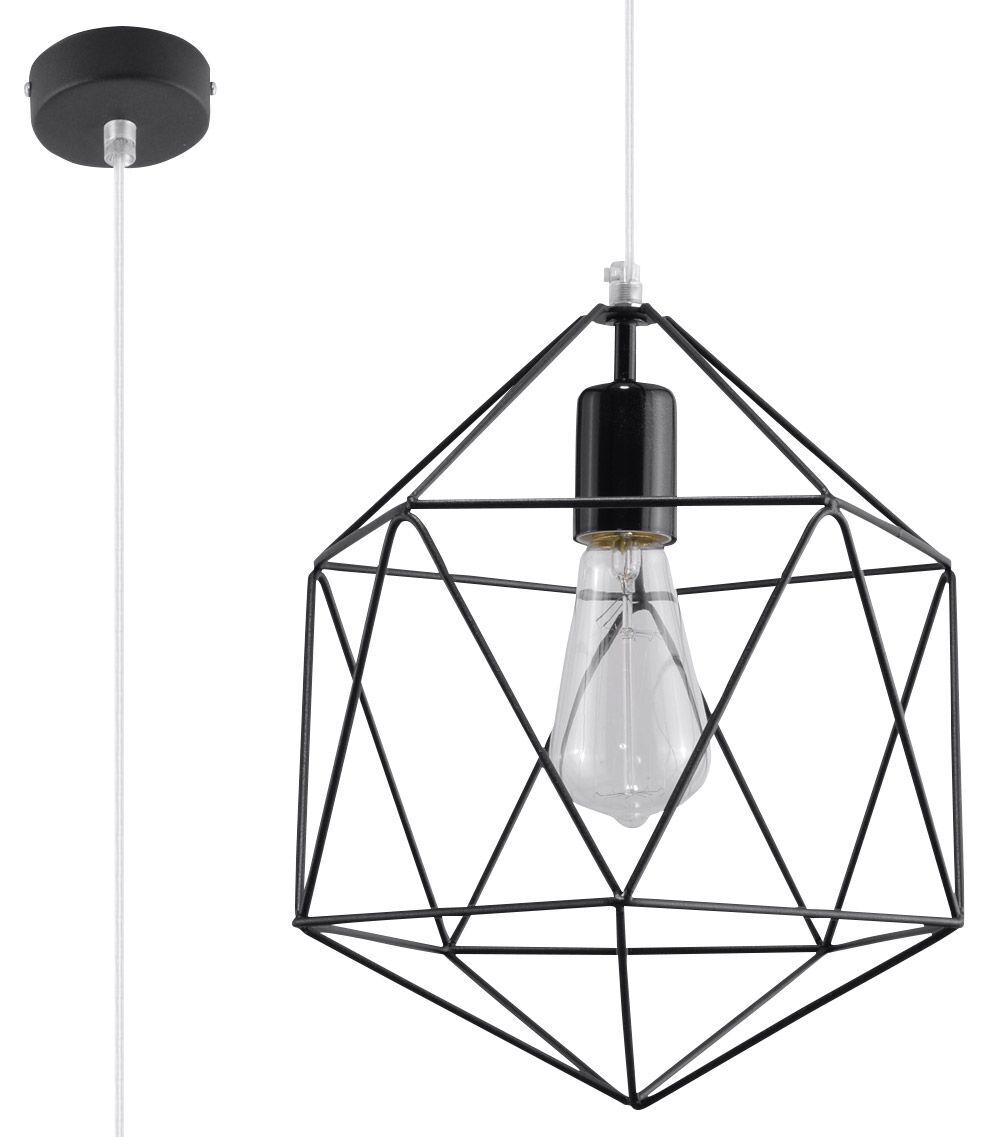 Hängeleuchte Metall Schwarz Ø 30 cm geometrisch Retro E27
