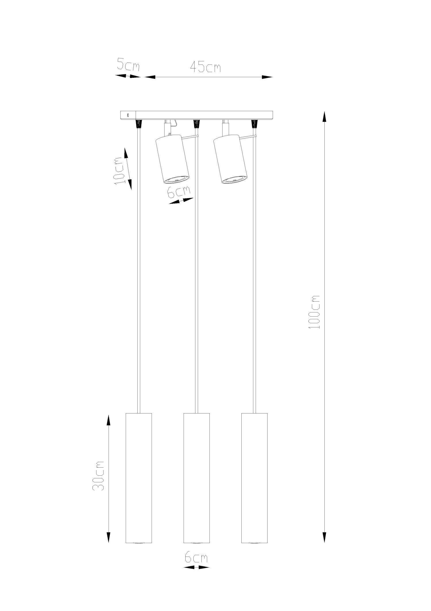 Hängeleuchte Deckenstrahler Weiß Metall 5-flammig Hängeleuchte Deckenstrahler Weiß Metall 5-flammig