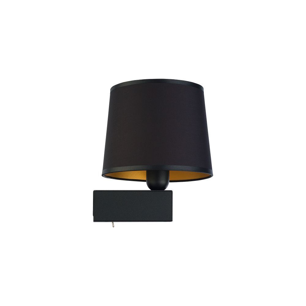 Wandlampe mit Schalter Stoffschirm Schwarz Gold Modern