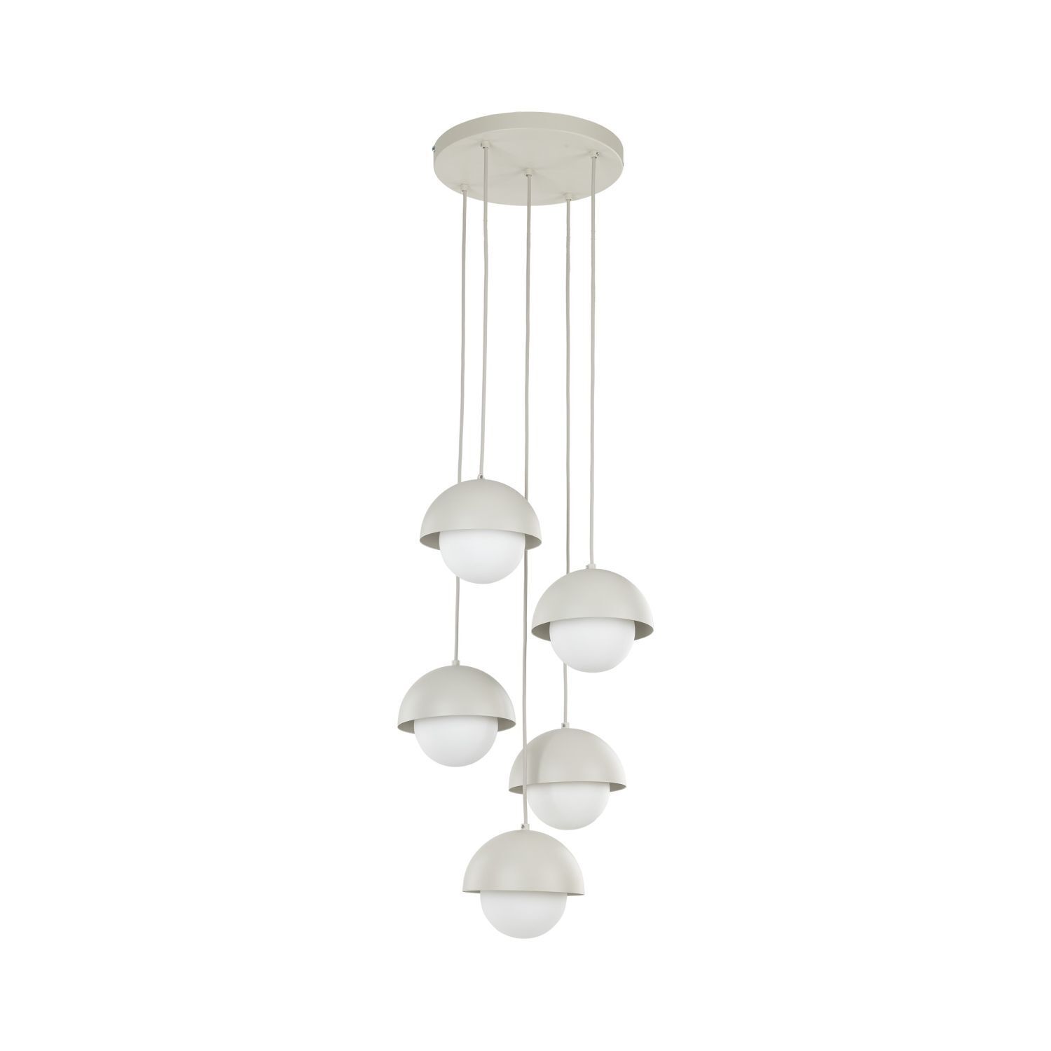 Hängelampe Metall Glas G9 H: max. 1,4 m Beige Weiß 5-flammig
