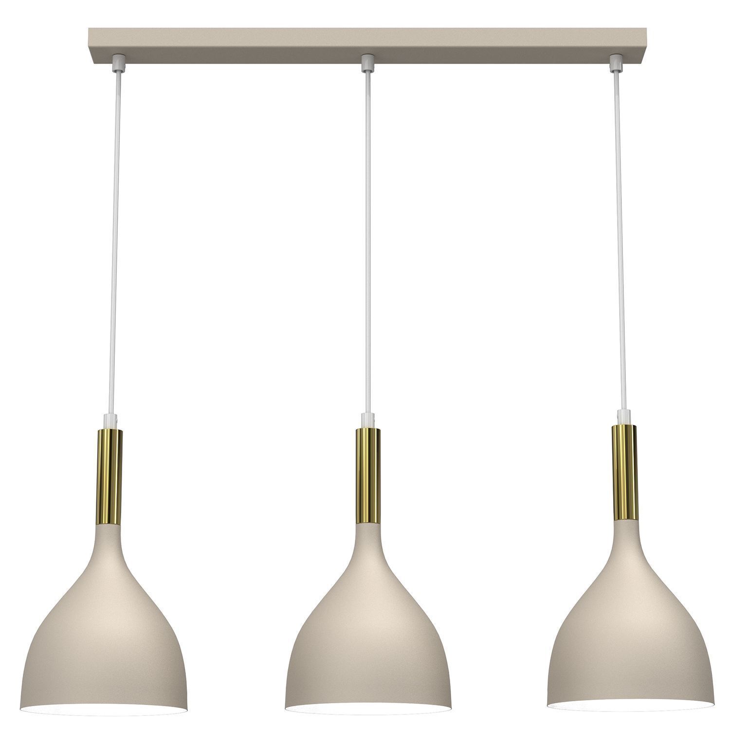 Loft Hängelampe Metall Beige Gold L:72 cm E27 stilvoll