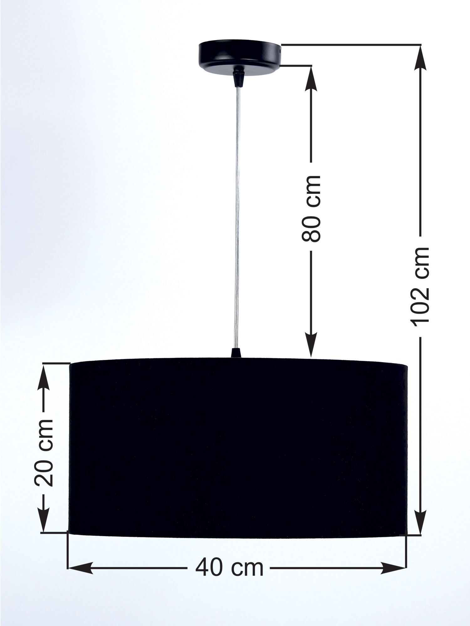 Pendelleuchte Schwarz Gold Stoff Retro Esstisch Lampe