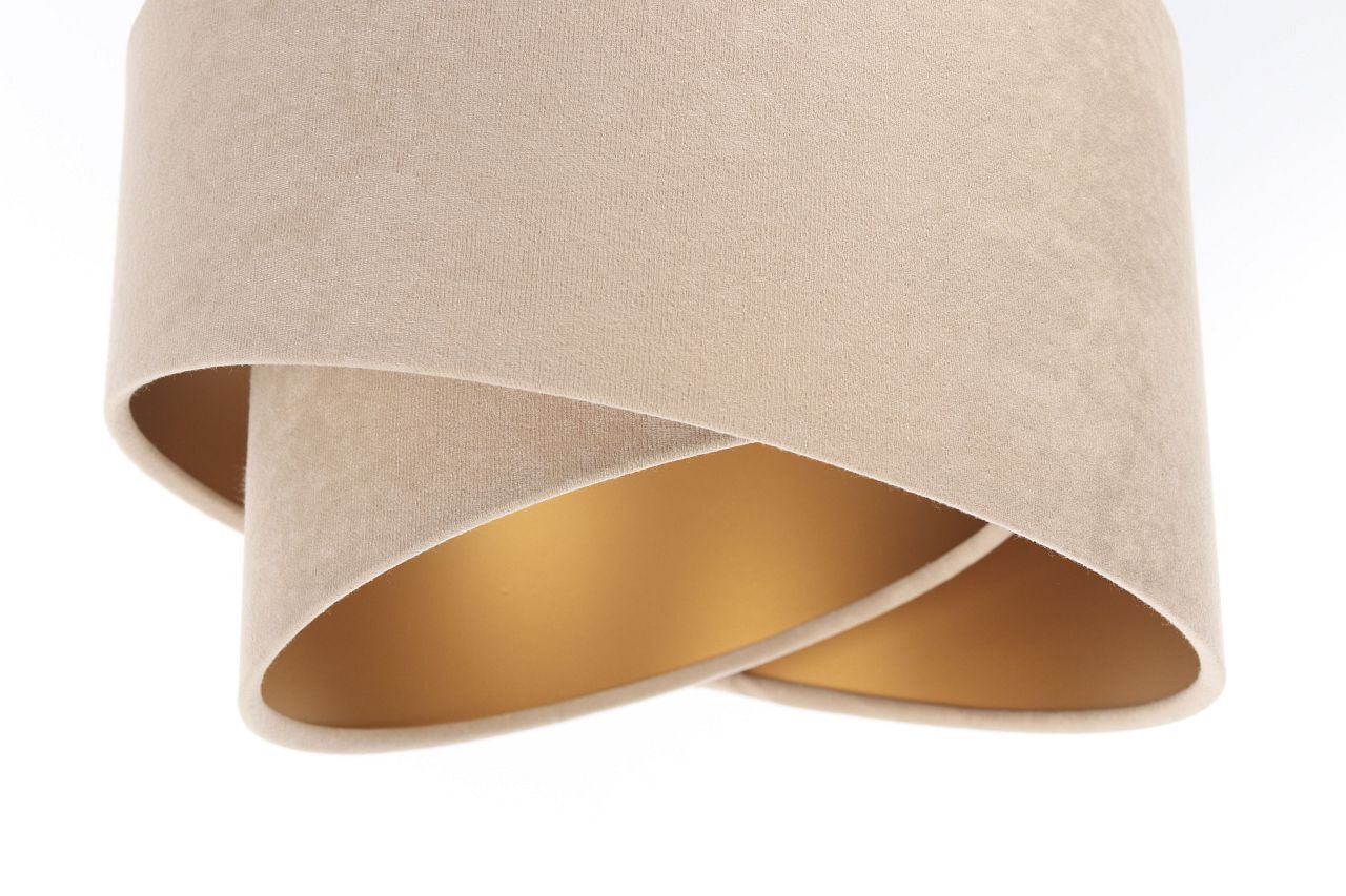 Hängelampe Stoff Esstisch 3-flammig in Weiß Beige Gold E27
