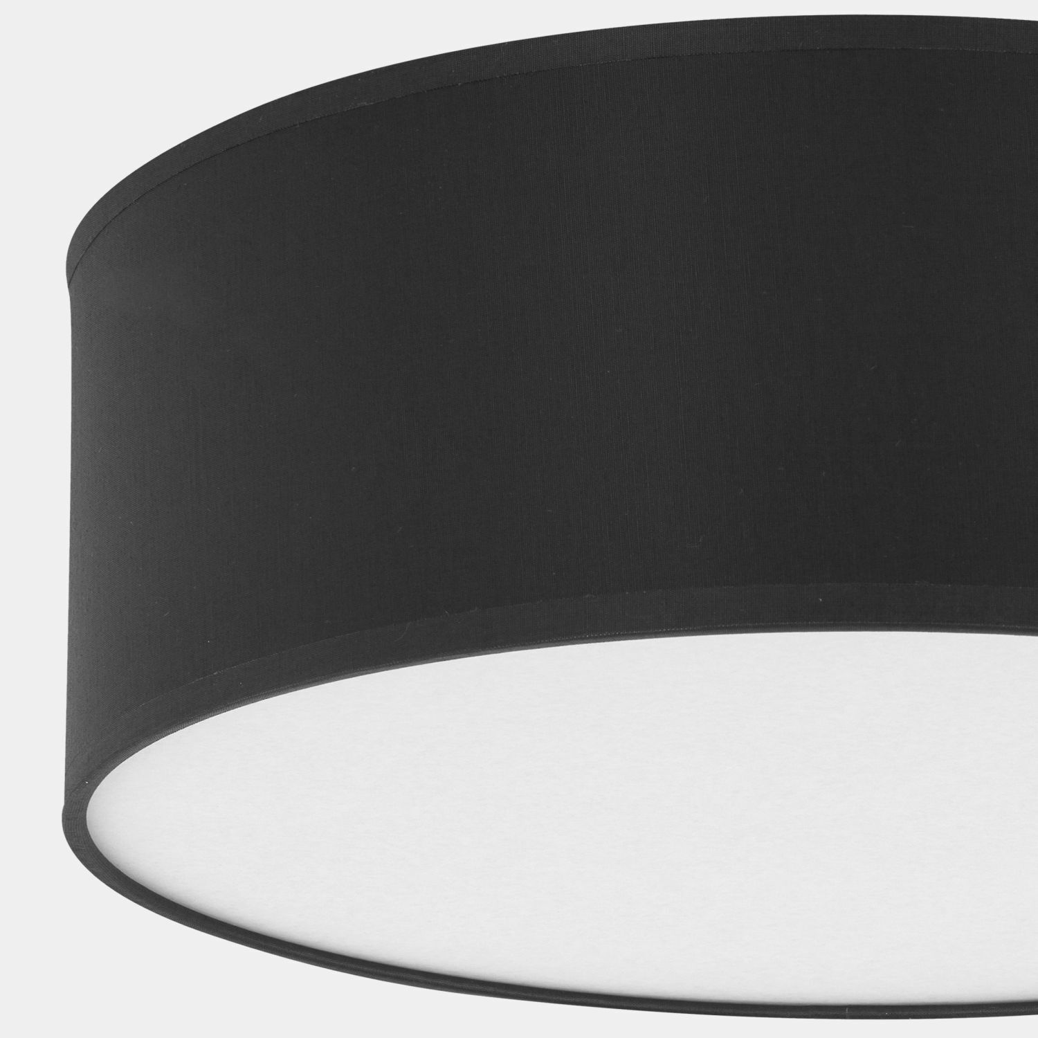 Deckenleuchte rund Ø 45 cm Schwarz blendarm Stoff