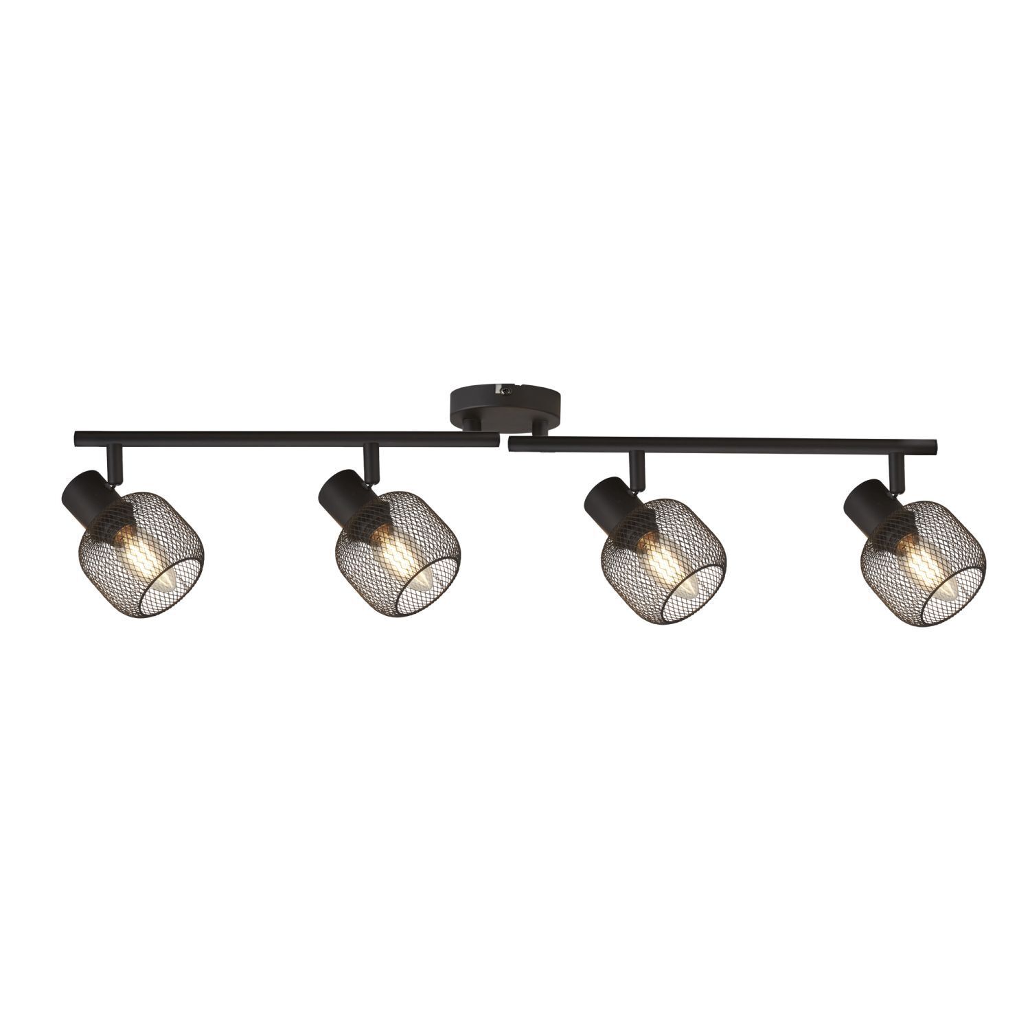 Deckenspot 4-flammig E14 Schwarz Metall Retro Design