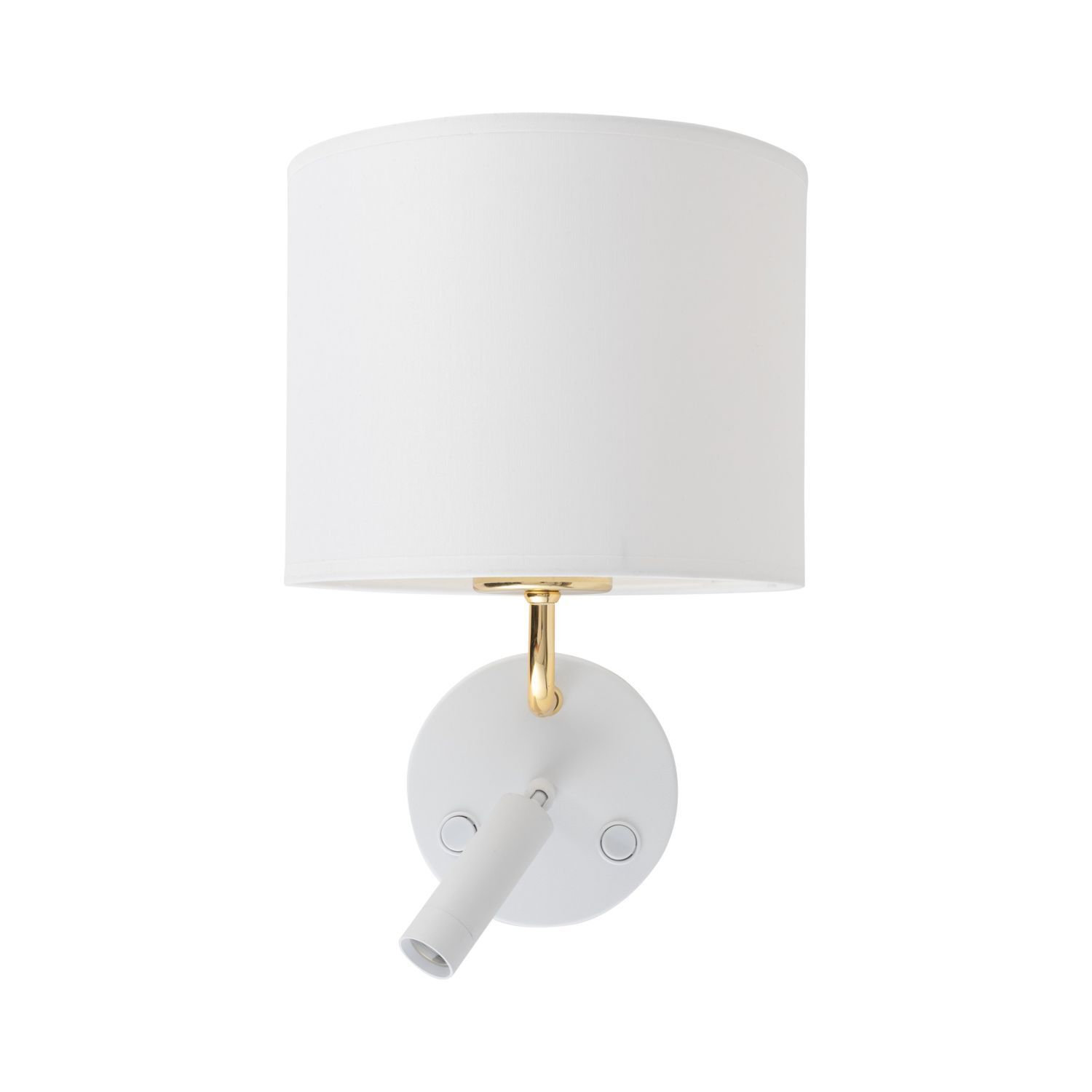 Wandleuchte mit Leselampe Schalter Weiß Gold DEMETRIO