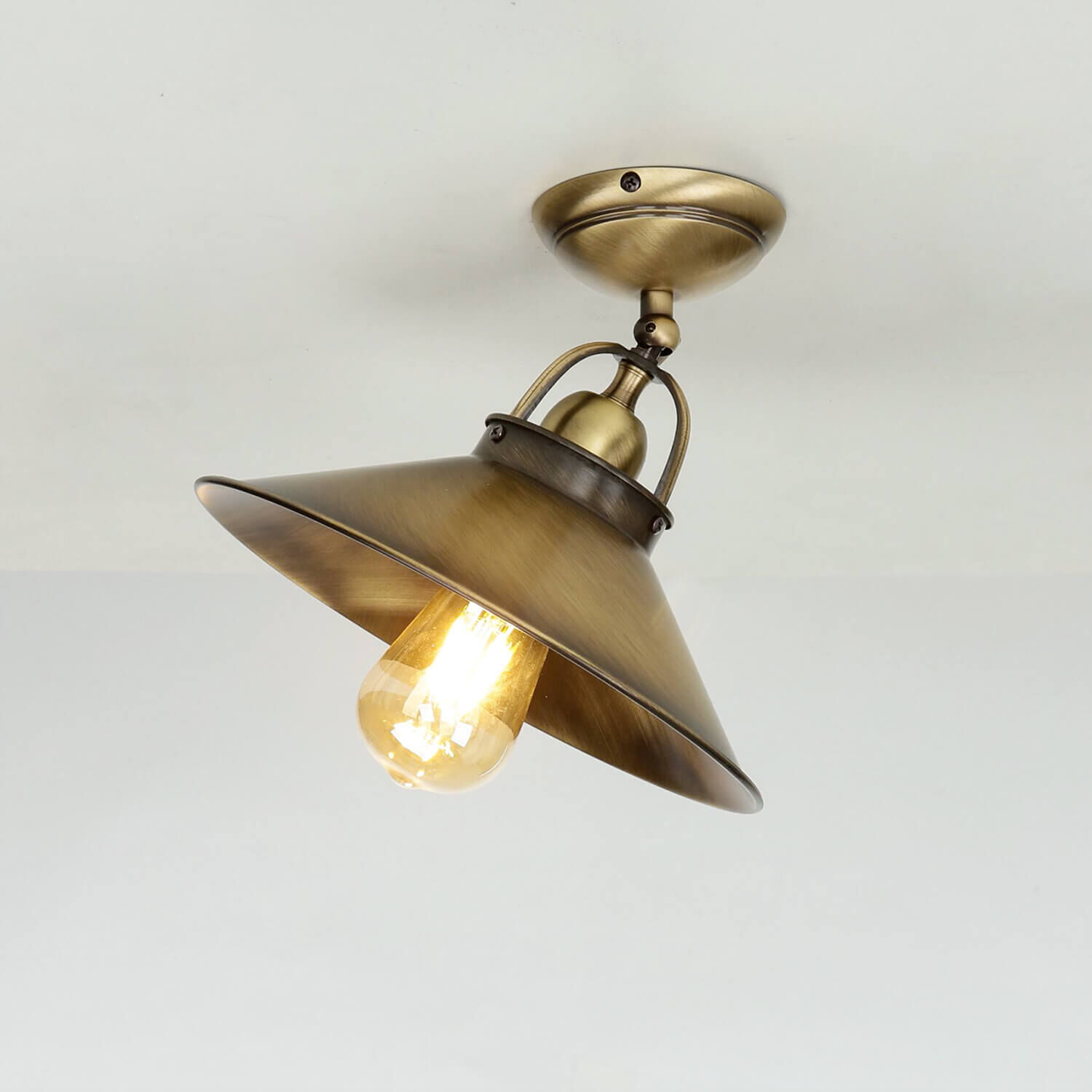 Deckenlampe Bronziert Echt-Messing Handarbeit