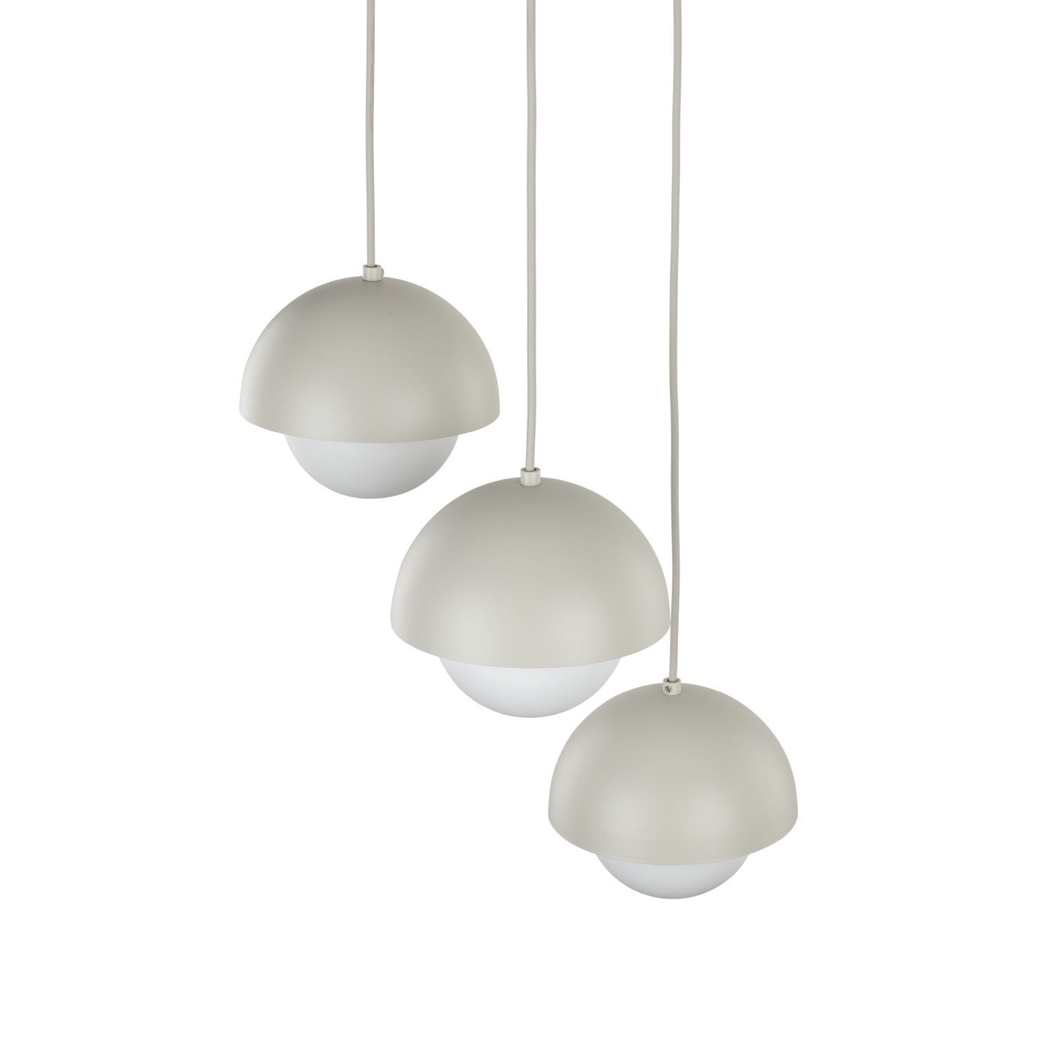 Hängeleuchte 3-flammig Metall Glas G9 Beige Weiß DEVIN