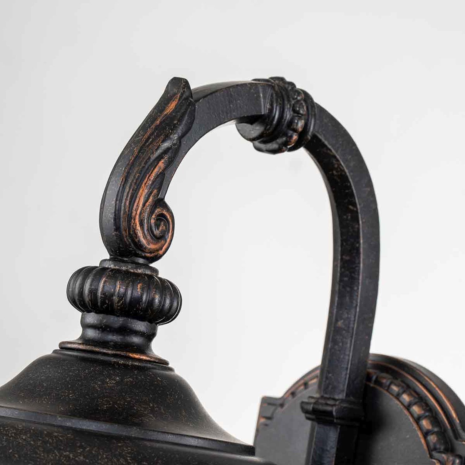 Außenwandleuchte in Bronze Glas Alu IP44 41,5 cm hoch Vintage Halterung, Laternenerie, Metallarmierung, Gusseisen, Vintage-Lampe