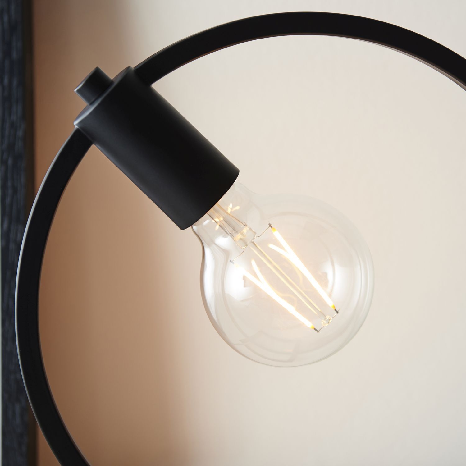 Tischlampe Metall 31,2 cm Schwarz rund Modern für E27